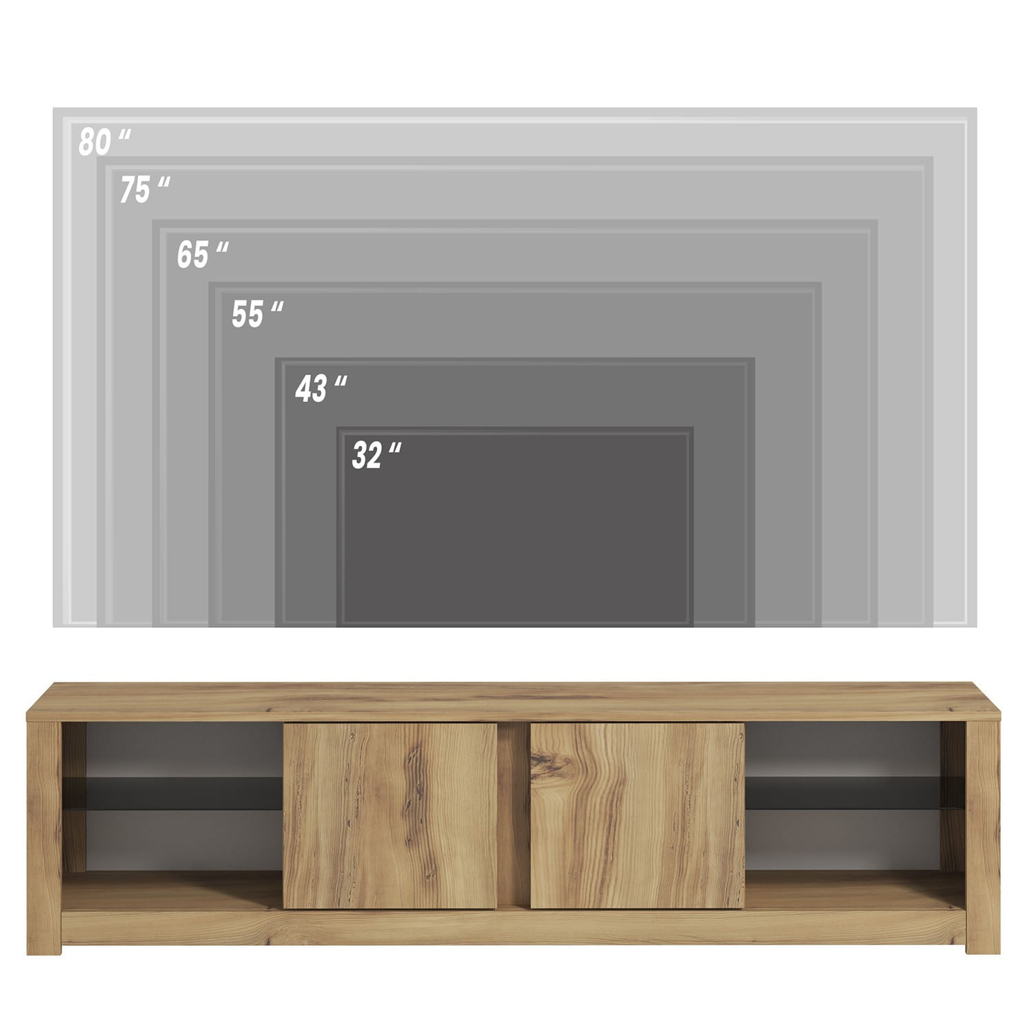 Comoda tv, Hanah Home, pal melaminat, stejar, 180x45x35 cm, 382NRC2525 — imaginea 6