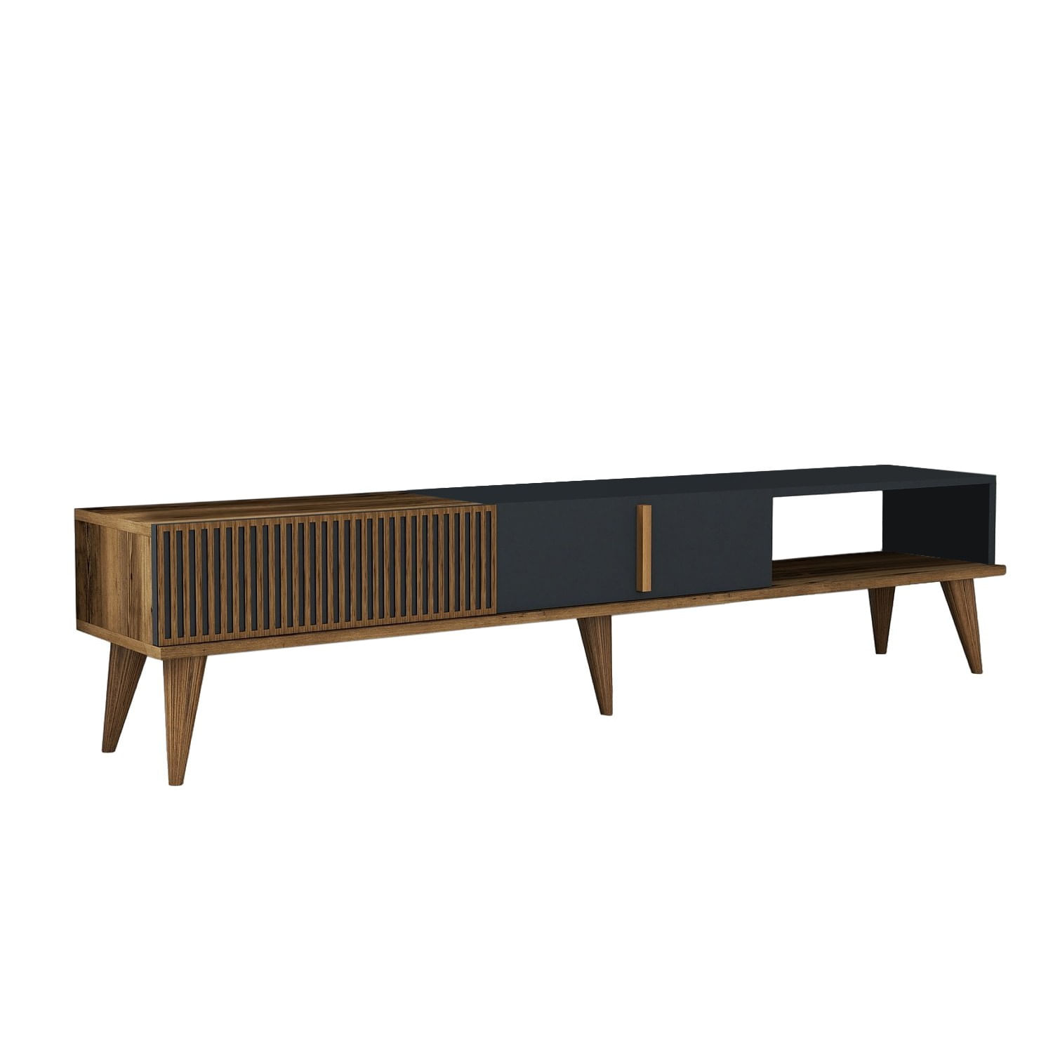 Comoda tv, Hanah Home, pal melaminat, nuc si antracit, 180x40x35 cm, 845HCT3108 — imaginea 2