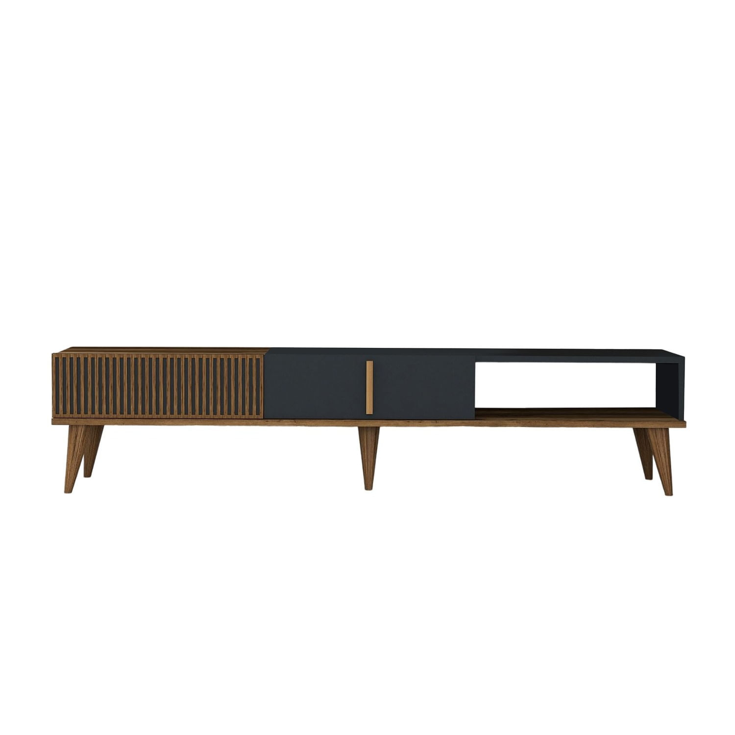Comoda tv, Hanah Home, pal melaminat, nuc si antracit, 180x40x35 cm, 845HCT3108 — imaginea 3