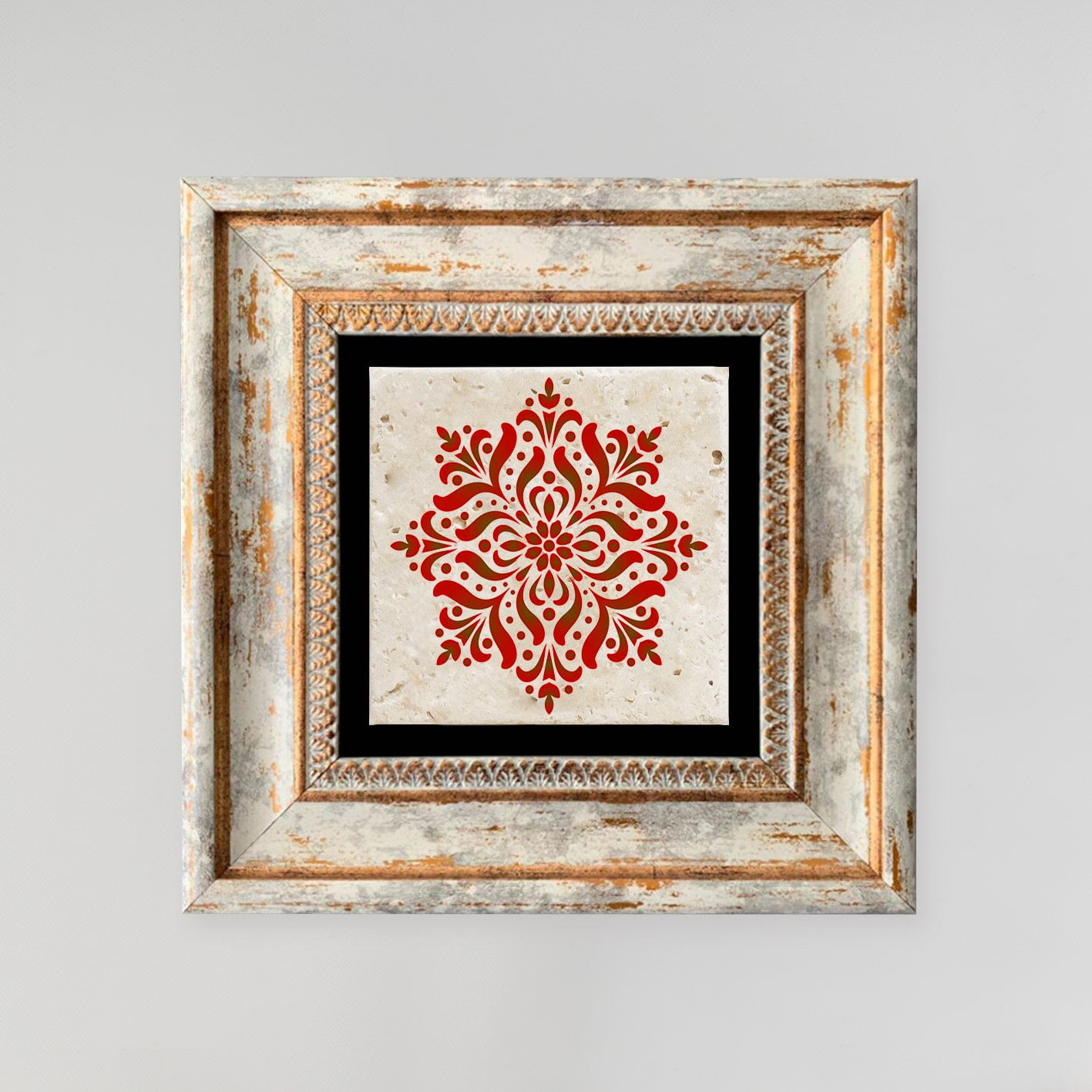 Tablou decorativ cu rama, Wallxpert, piatra, multicolor, 20x20 cm, 602KLV1134 - imagine 3
