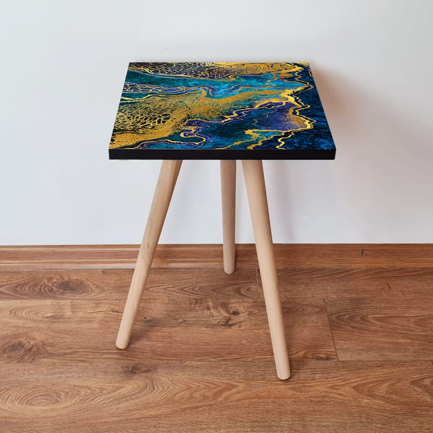 Masuta laterala, Hanah Home, mdf, albastru marin, 35x35x42 cm, 481LNA2177