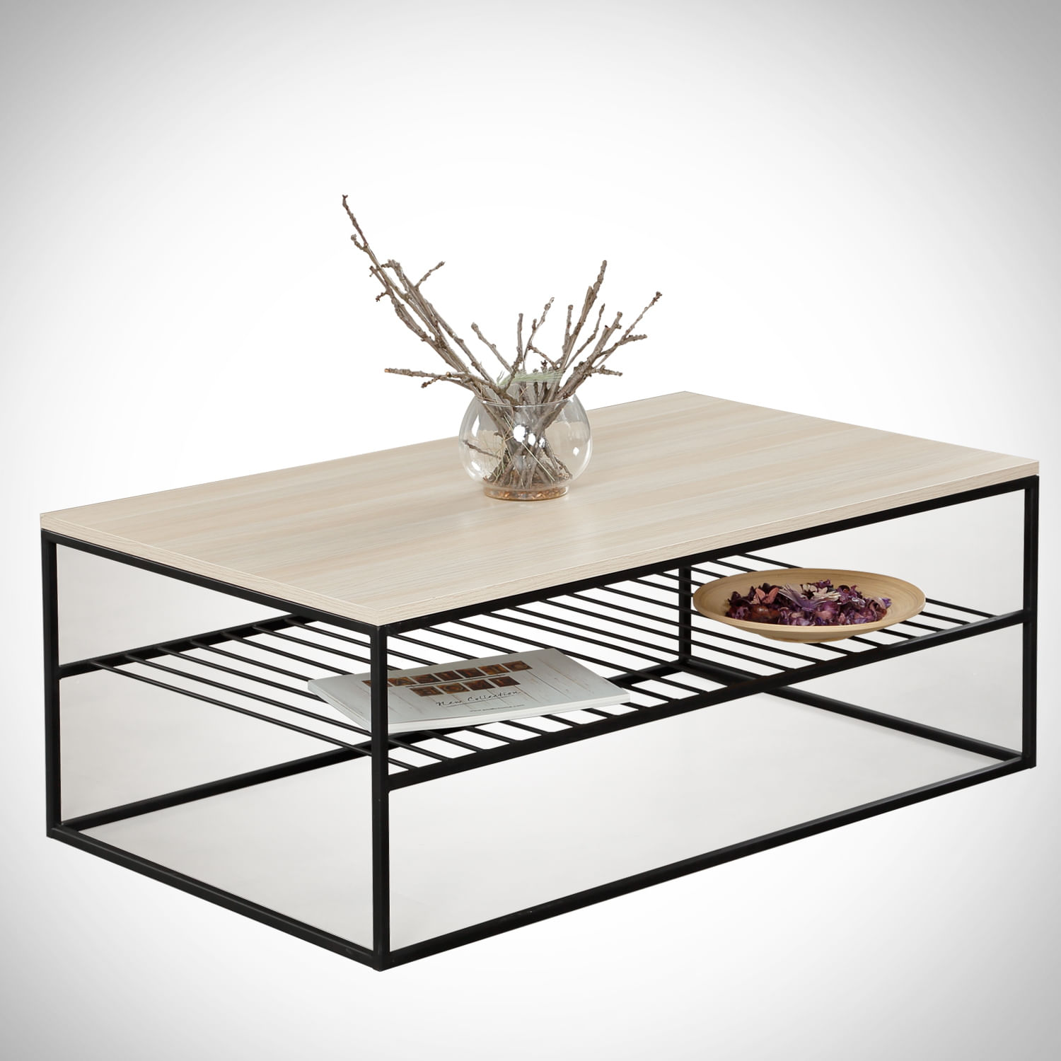 Masuta de cafea, Hanah Home, pal melaminat, stejar, 95x55x43 cm, 801CMY2833 — imaginea 4