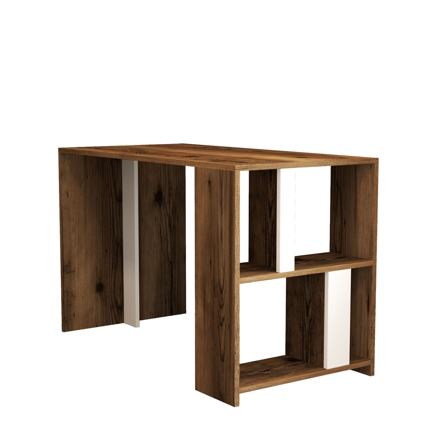 Birou, Hanah Home, pal melaminat, nuc si alb, 120x60x75.4 cm, 845HCT3841