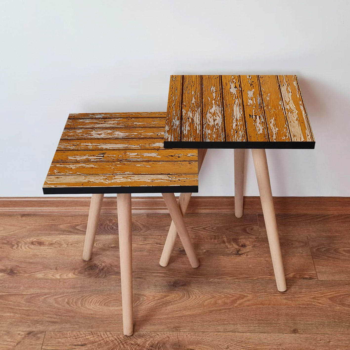 Set masute de cafea, Hanah Home, mdf, camel, 35x47x35 cm, set 2 piese, 481LNA2586