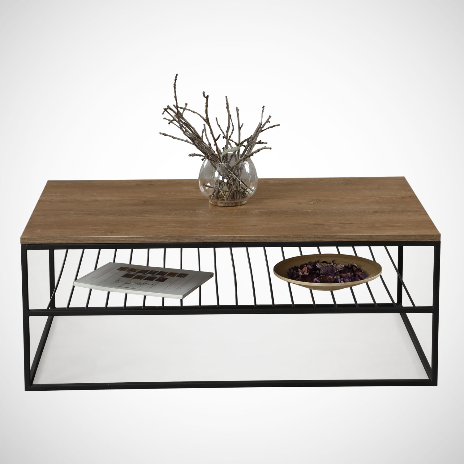 Masuta de cafea, Hanah Home, pal melaminat, stejar caucazian, 95x55x43 cm, 801CMY2834