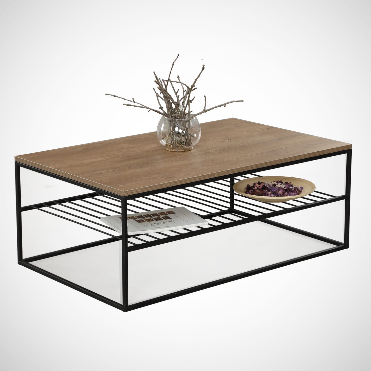 Masuta de cafea, Hanah Home, pal melaminat, stejar caucazian, 95x55x43 cm, 801CMY2834 — imaginea 5