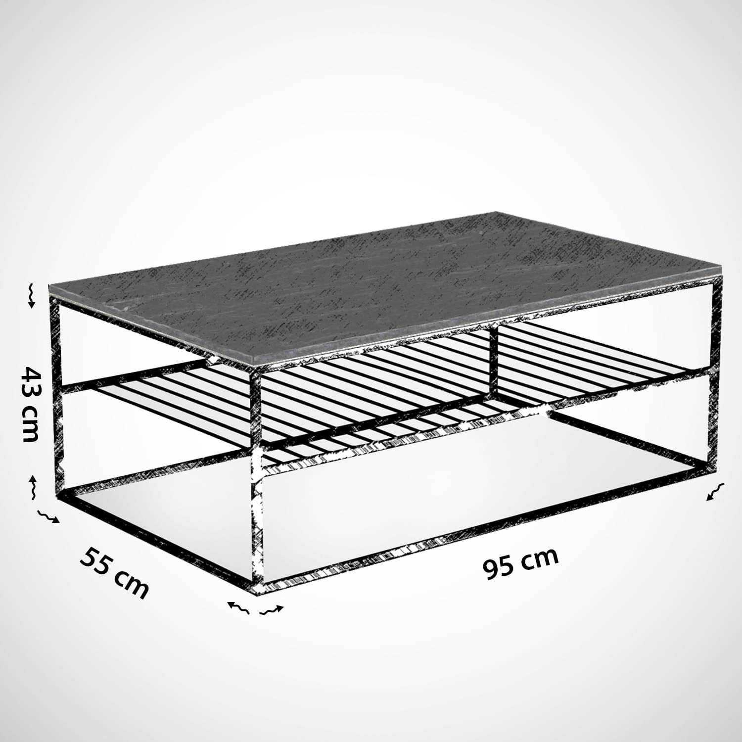 Masuta de cafea, Hanah Home, pal melaminat, stejar caucazian, 95x55x43 cm, 801CMY2834 — imaginea 6