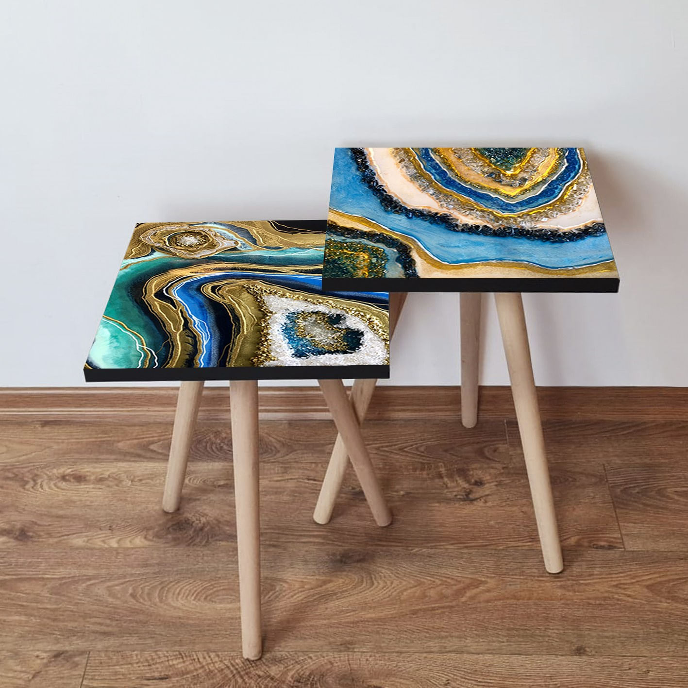Set masute de cafea, Hanah Home, mdf, multicolor, 35x35x47 cm, 35x35x42 cm, 481LNA2246