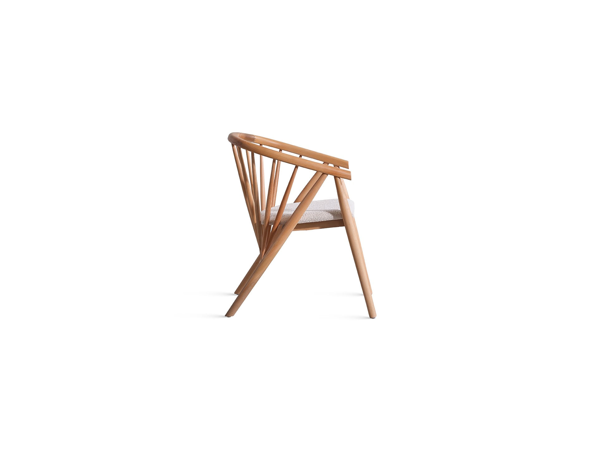 Fotoliu, Hanah Home, lemn fag, stofa teddy, natural, 57x58x76 cm — imaginea 4