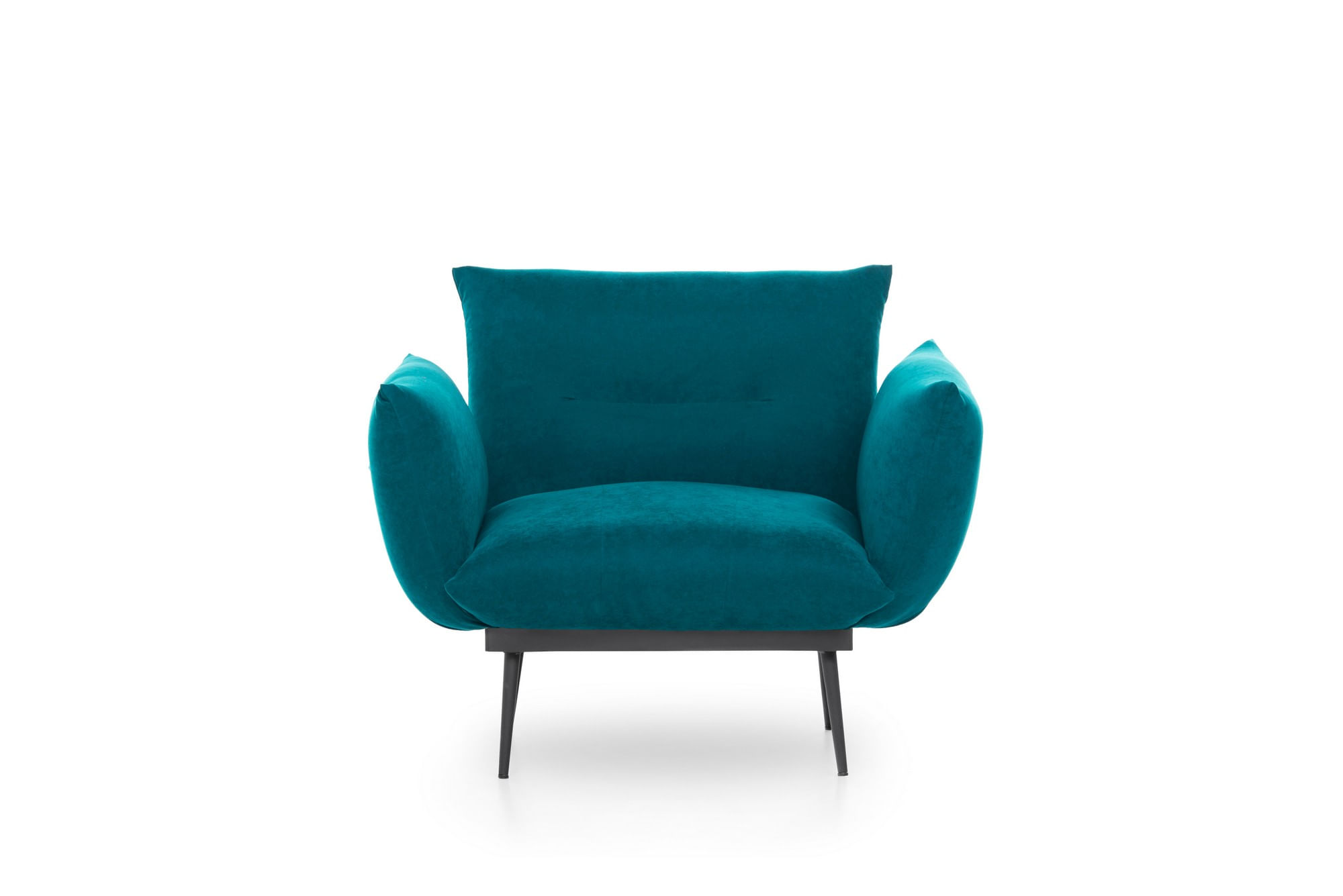 Fotoliu, Hanah Home, metal, stofa tip in, verde petrol, 90x95x80 cm — imaginea 2