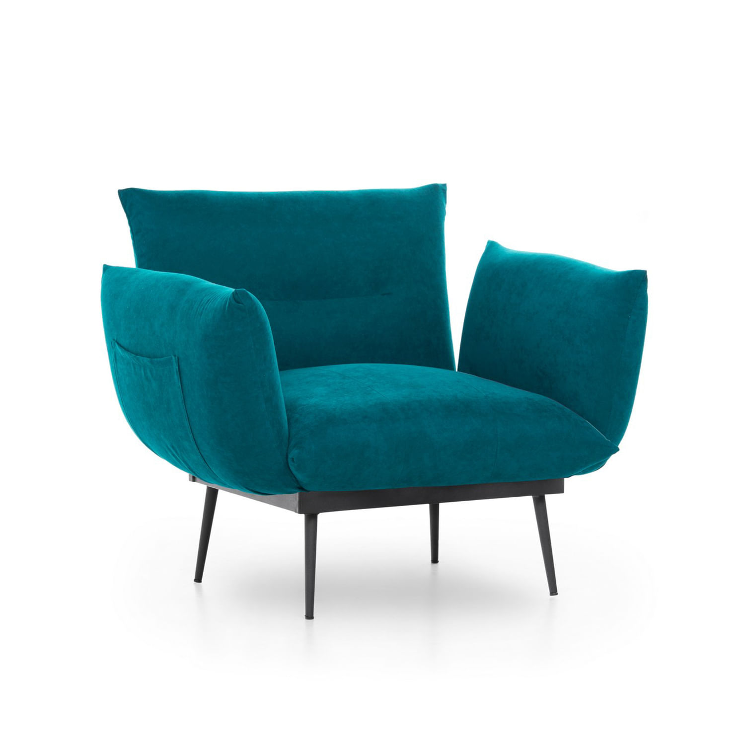 Fotoliu, Hanah Home, metal, stofa tip in, verde petrol, 90x95x80 cm — imaginea 7