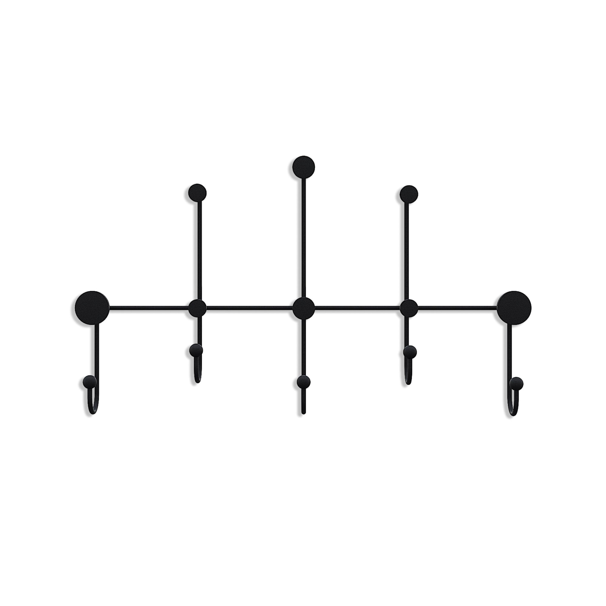Cuiere de perete, Wallxpert, metal, negru, 80x45x10 cm — imaginea 5