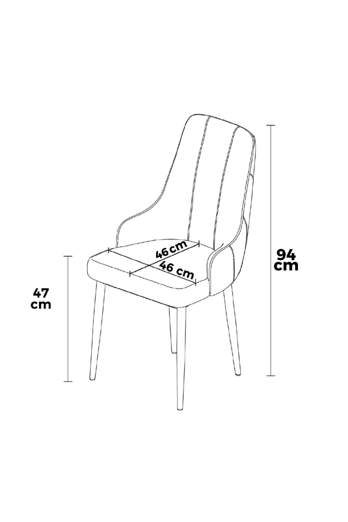 Set scaune, Hanah Home, metal, crem auriu, 46x46x94 cm