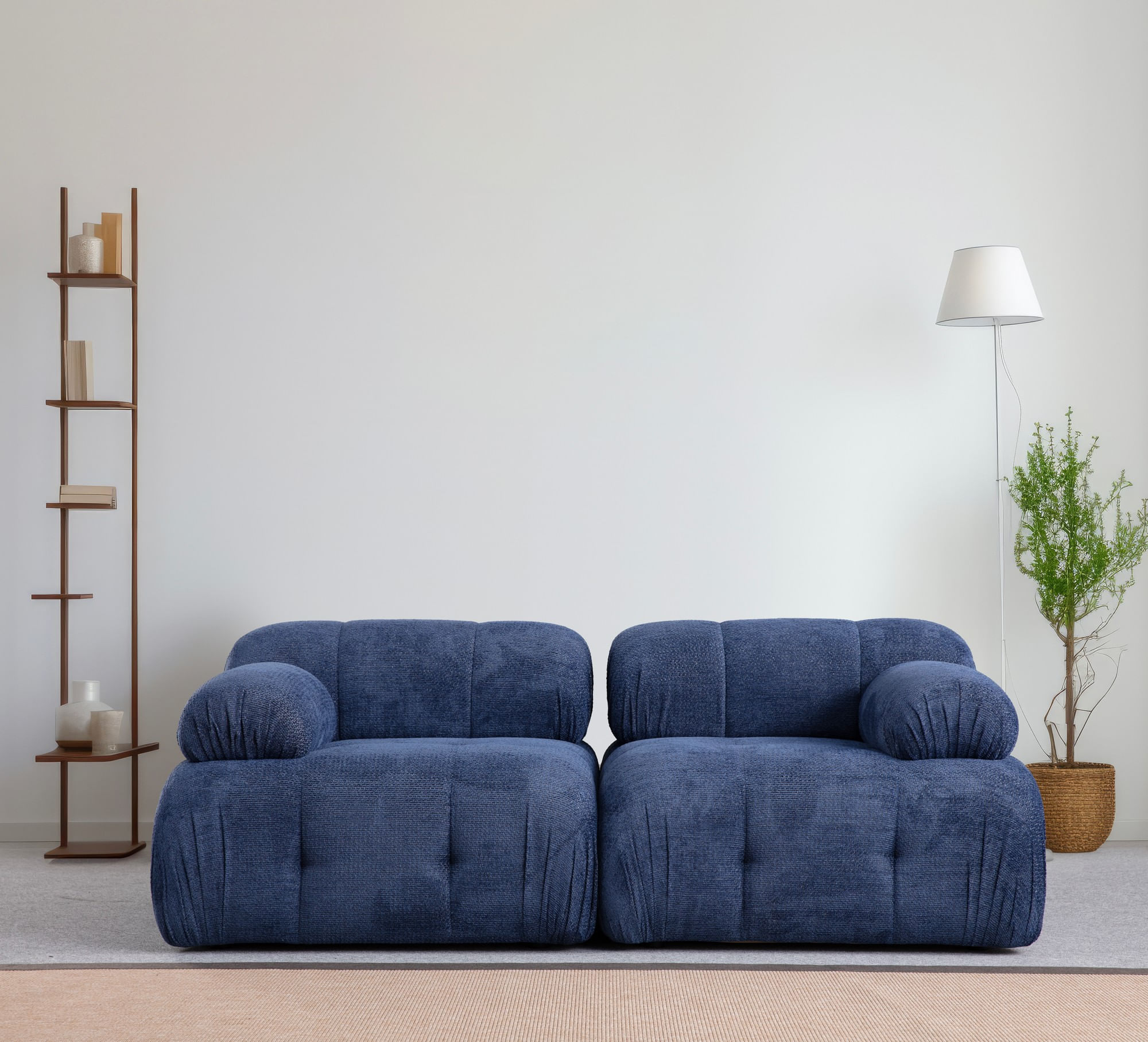 Canapea 2 locuri, Atelier Del Sofa, lemn fag si pal, albastru noapte, 190x95x75 cm — imaginea 8