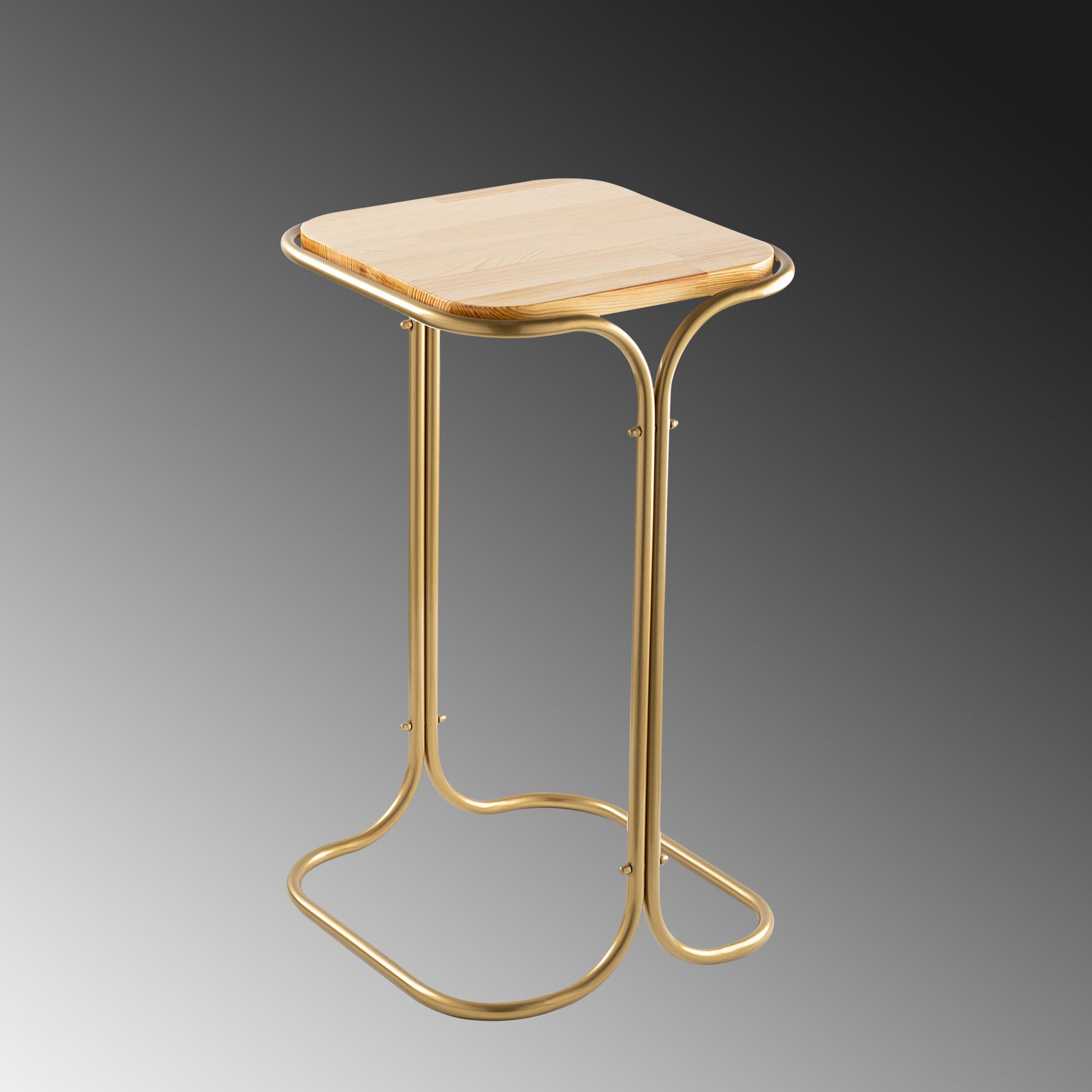 Masuta de cafea, Hanah Home, lemn, auriu natural, 30x30x52 cm — imaginea 5