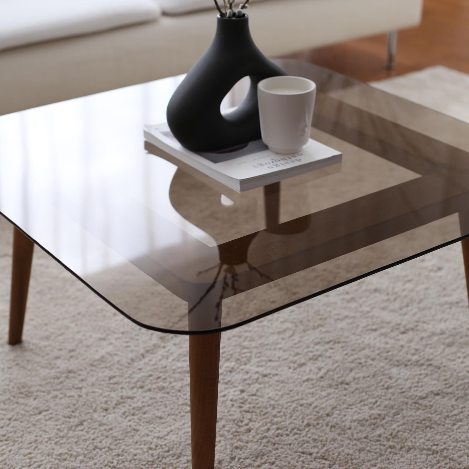 Masa de cafea, Hanah Home, lemn masiv de pin, bronz, 80x80x40 cm — imaginea 4
