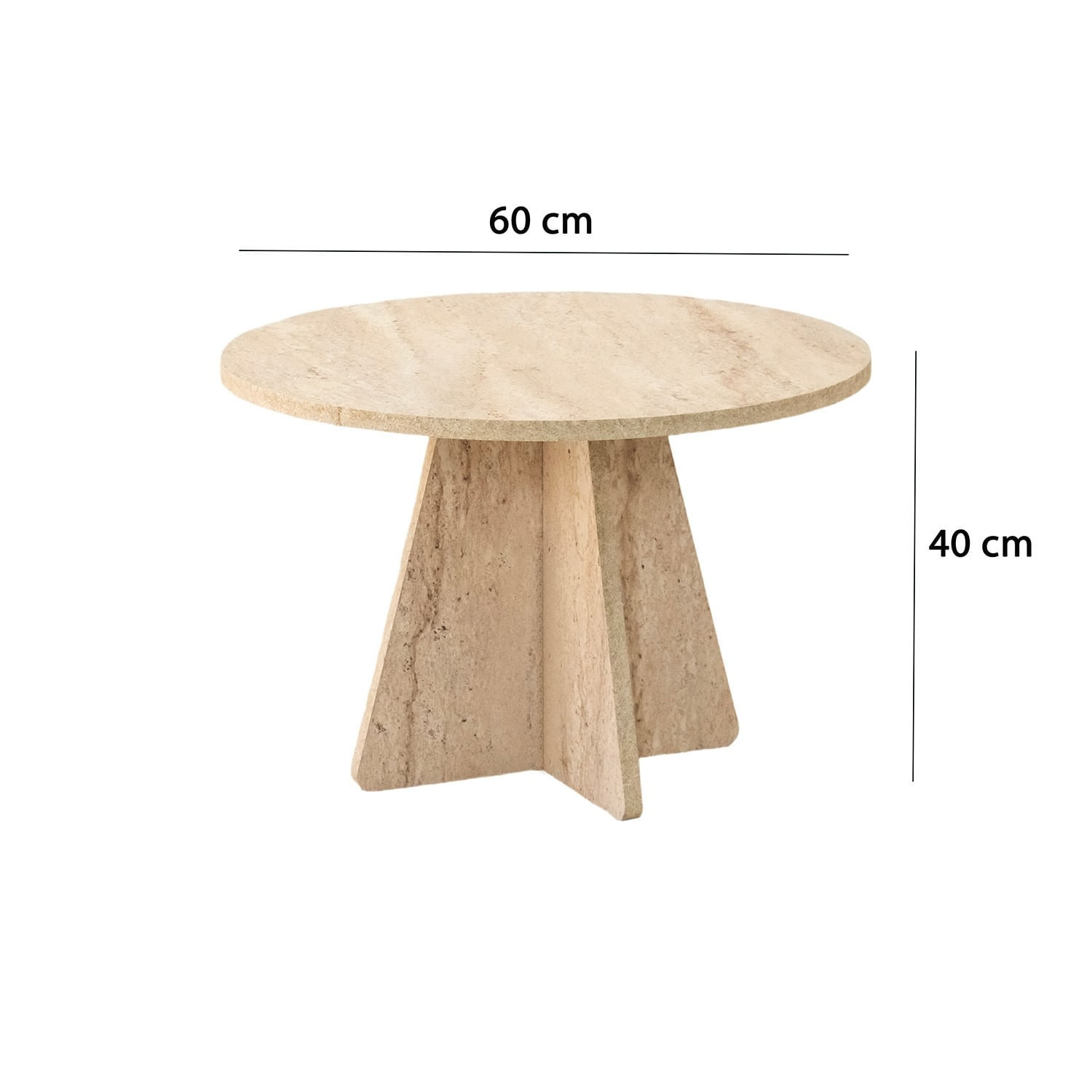 Masa de cafea, Hanah Home, PAL melaminat, travertin, 60x40 cm — imaginea 2