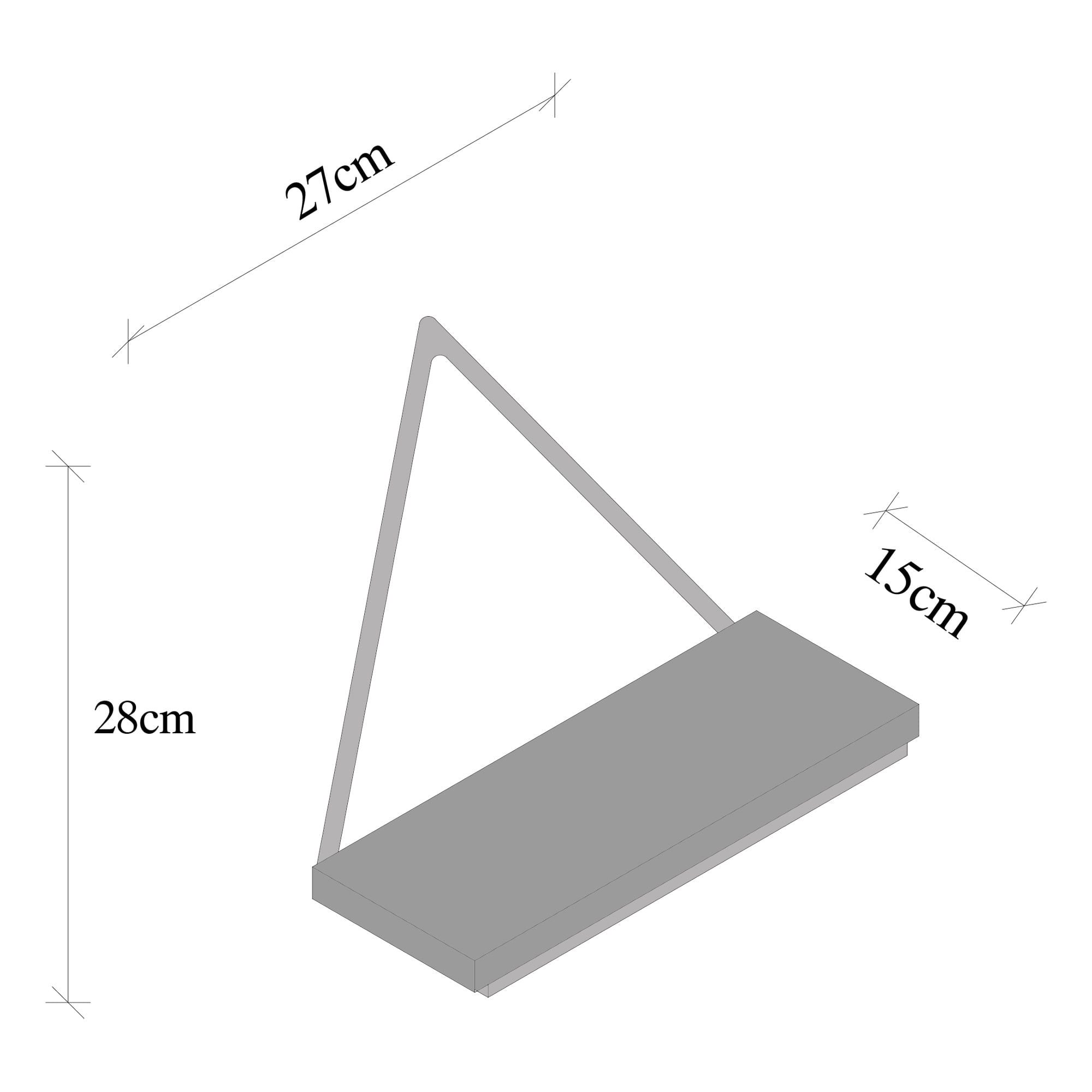 Raft de perete, Hanah Home, lemn de molid si metal, negru si nuc inchis, 27x28x15 cm — imaginea 2