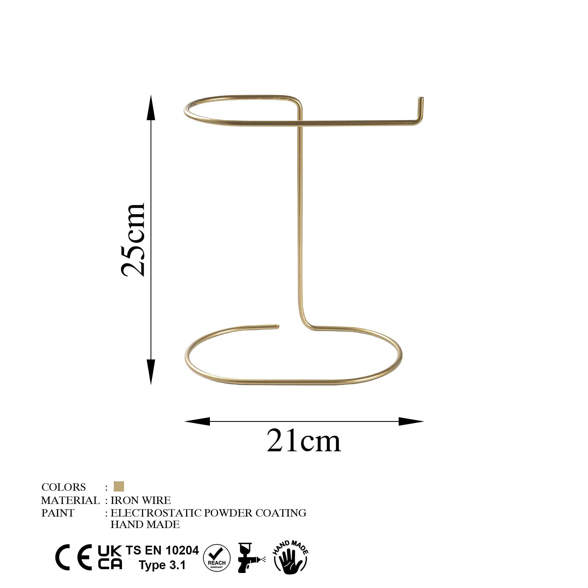 Suport bijuterii, Aberto Design, metal, auriu, 21x14x25 cm — imaginea 3