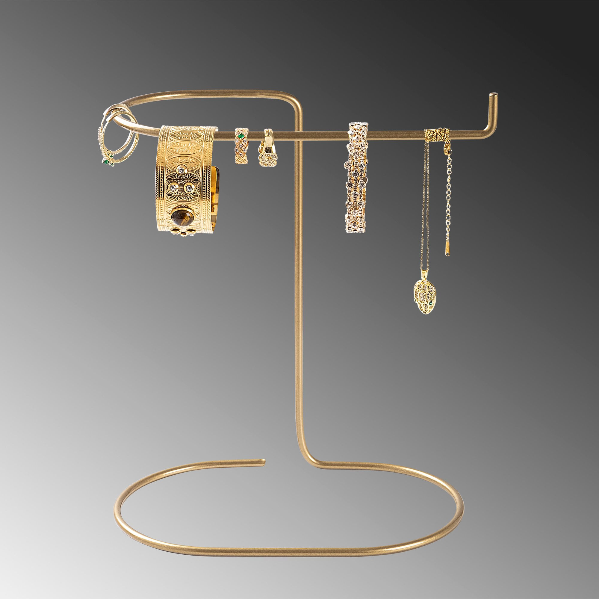Suport bijuterii, Aberto Design, metal, auriu, 21x14x25 cm — imaginea 4