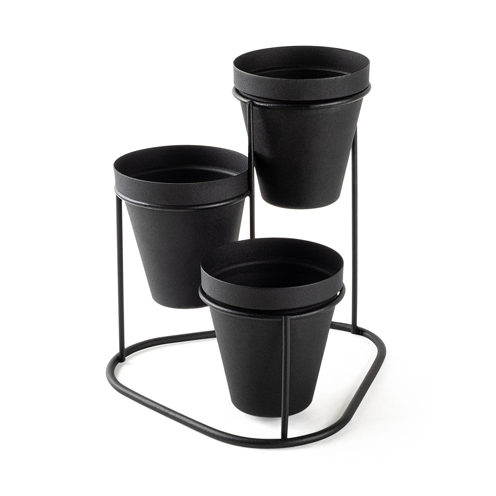 Accesoriu decorativ din metal, Aberto Design, negru, 19x20x19 cm, diametru 9 cm — imaginea 2