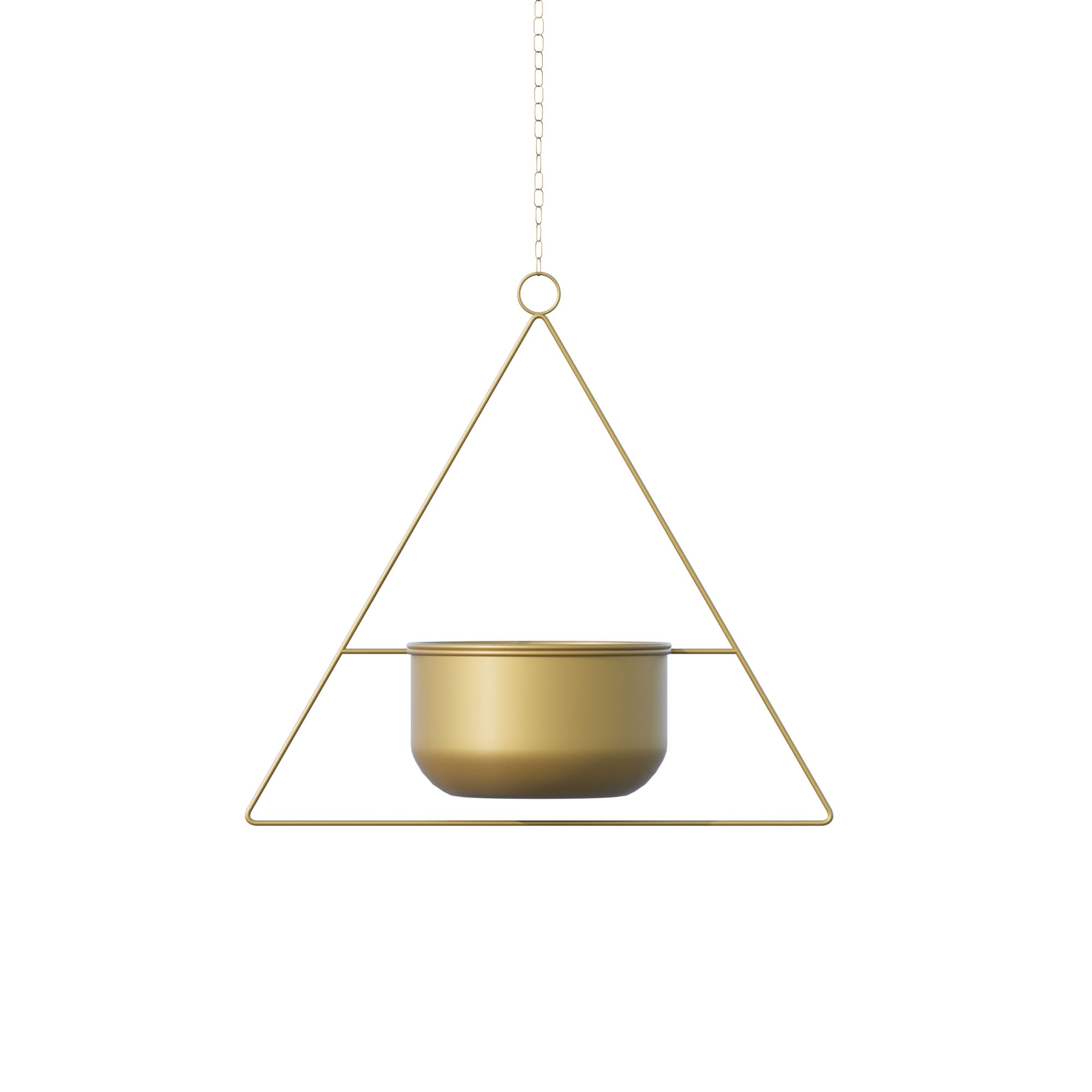 Ghiveci decorativ suspendat, Aberto Design, metal, auriu, 35x17x40 cm