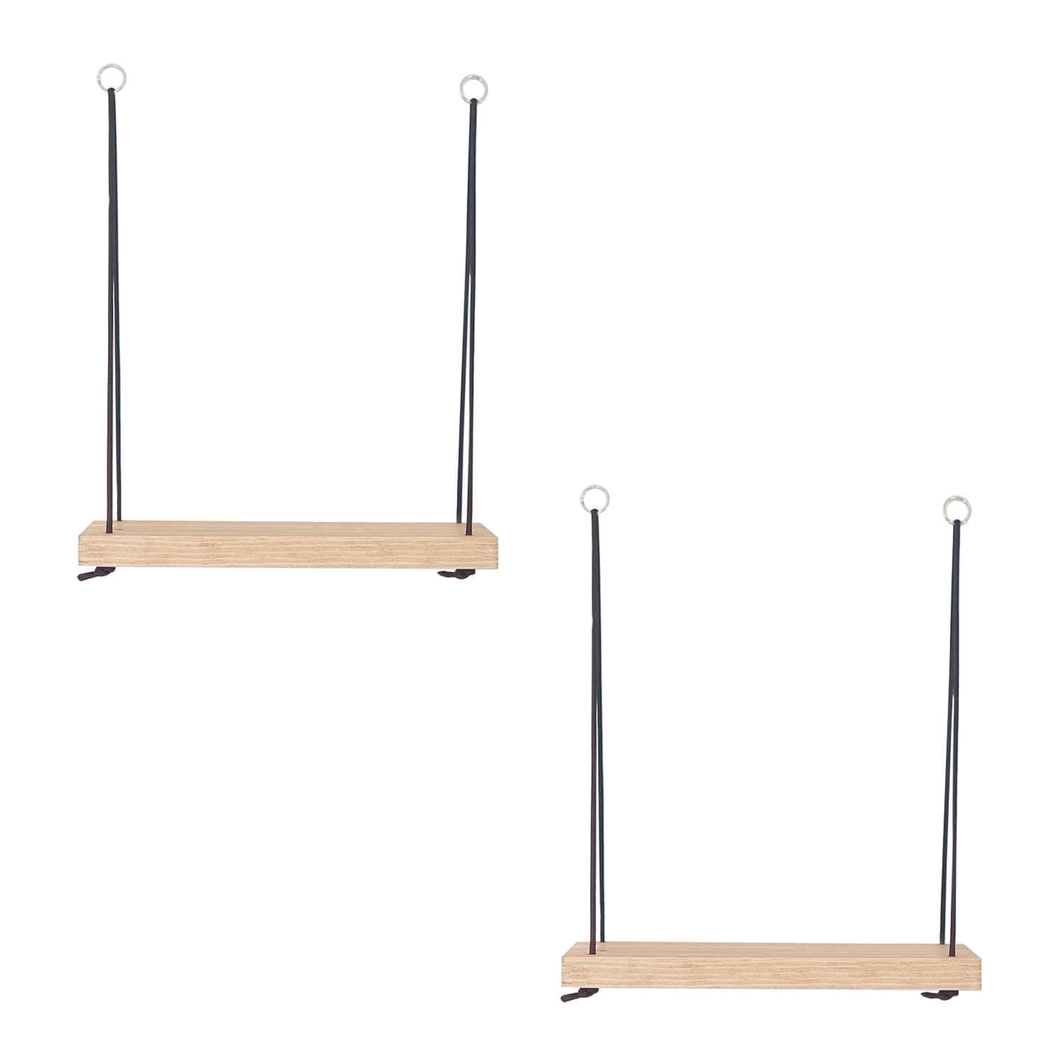Raft de perete, Hanah Home, lemn de molid, nuc, 40x50x13 cm, set 2 bucati — imaginea 5