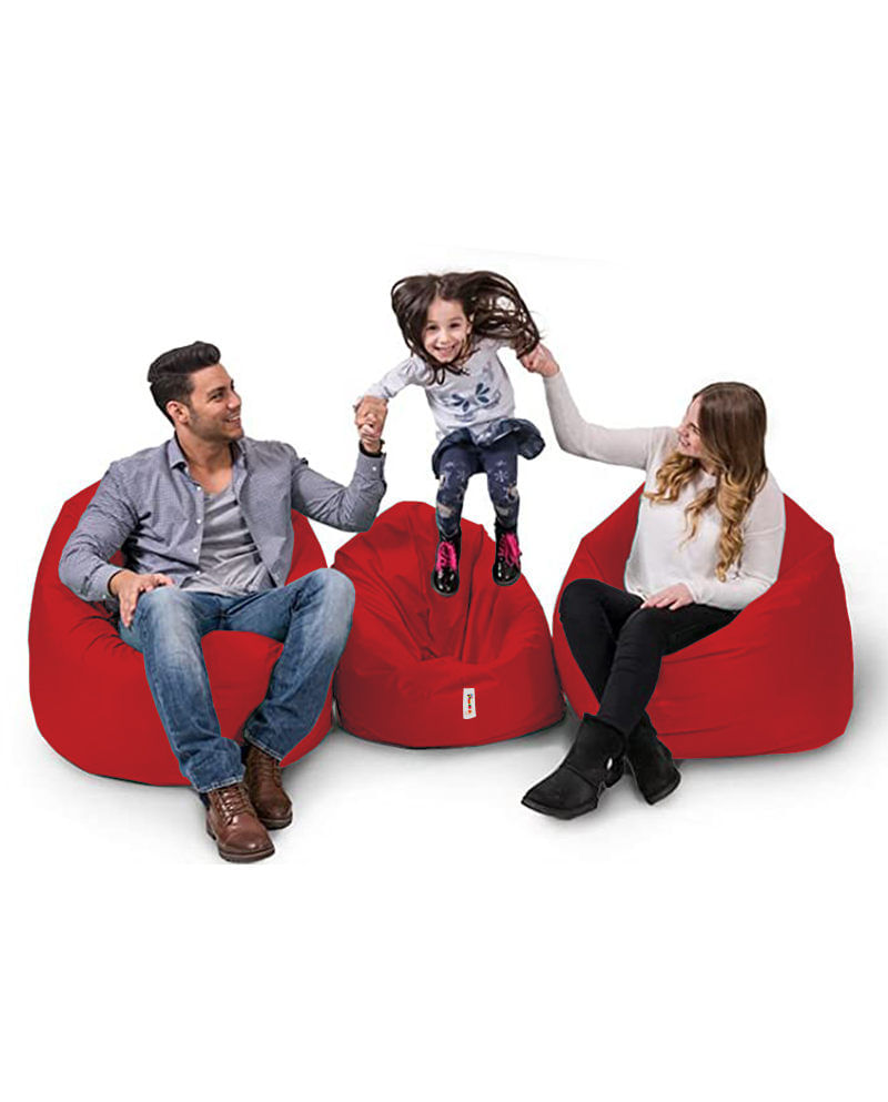 Puf de gradina, Hanah Home, poliester, rosu, 100x100x20 cm