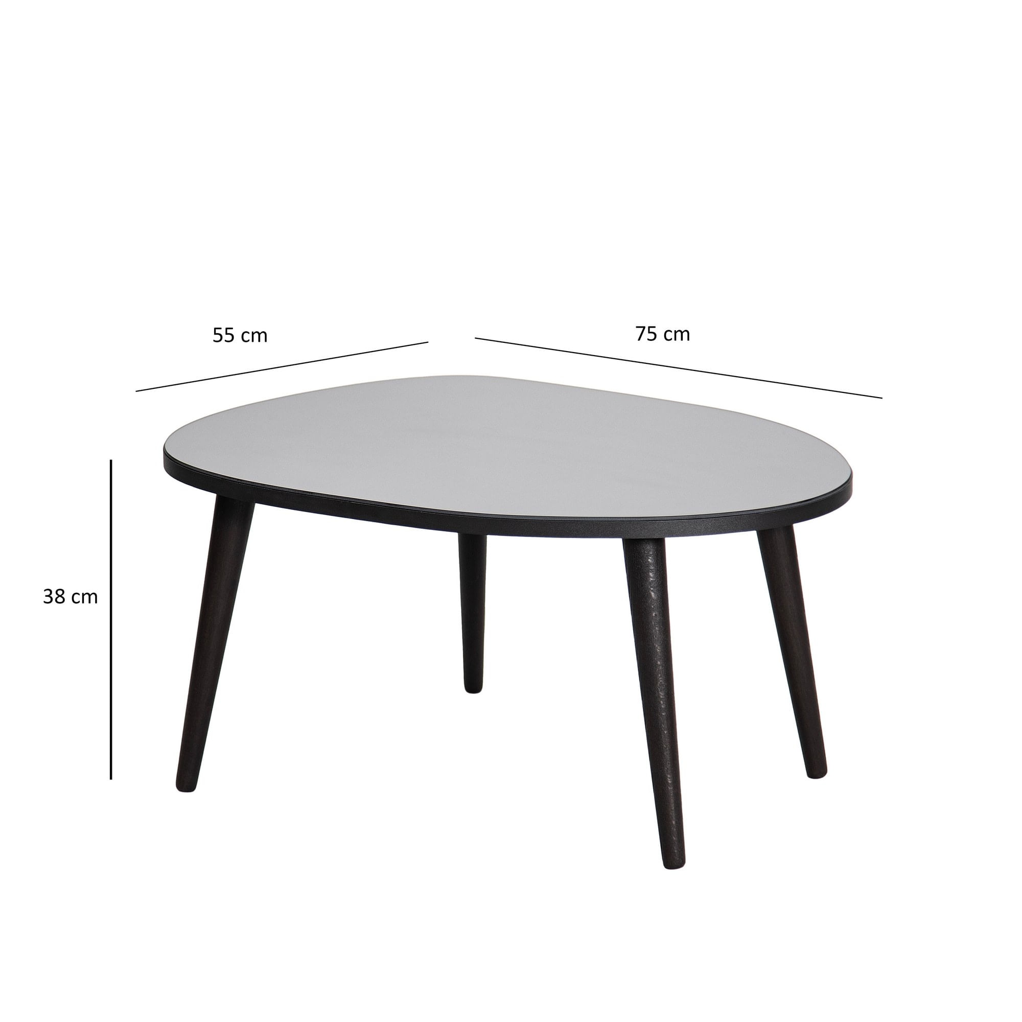 Masuta de cafea, Hanah Home, sticla securizata, negru si fum, 75x55x38 cm — imaginea 2