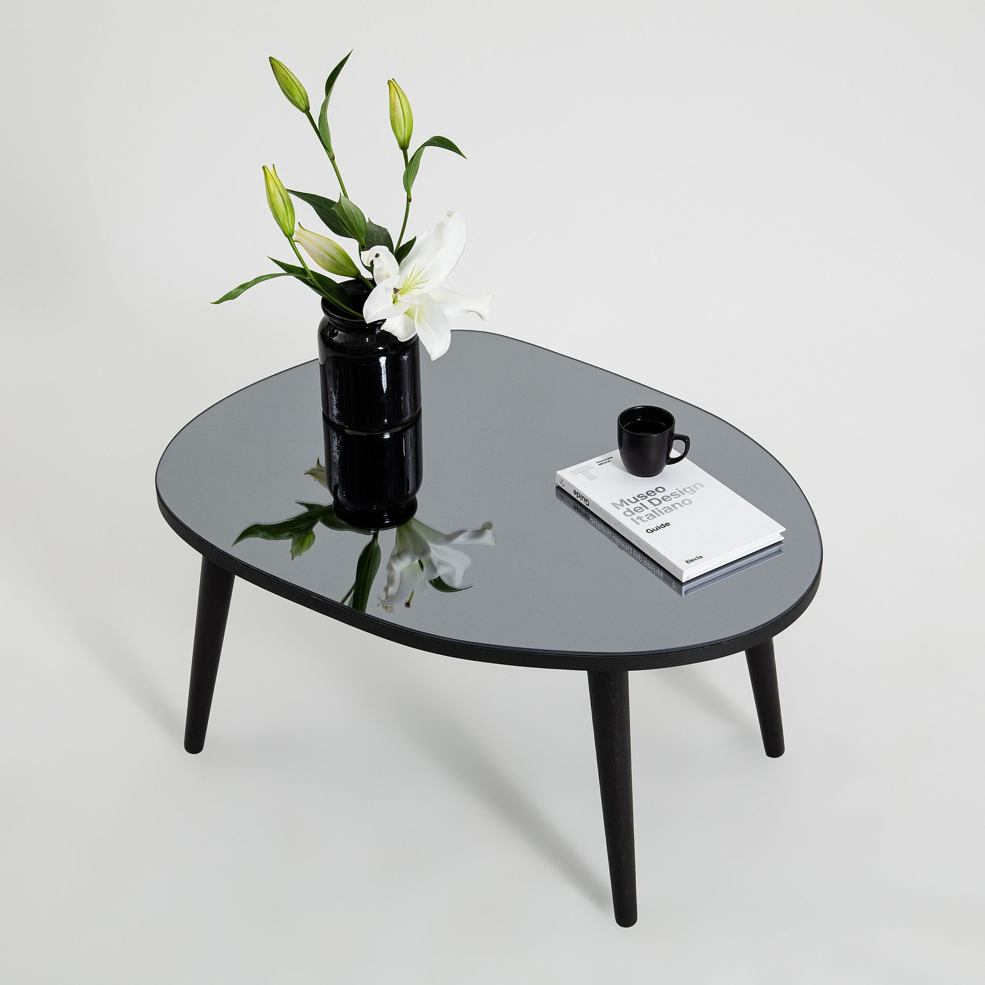 Masuta de cafea, Hanah Home, sticla securizata, negru si fum, 75x55x38 cm — imaginea 5