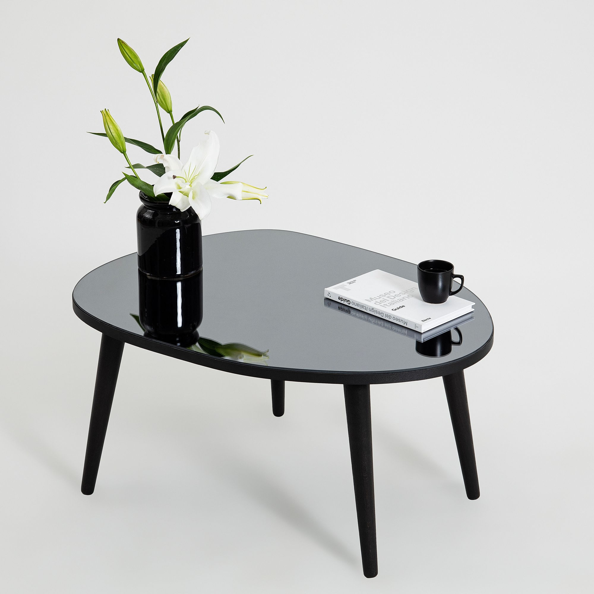 Masuta de cafea, Hanah Home, sticla securizata, negru si fum, 75x55x38 cm — imaginea 6