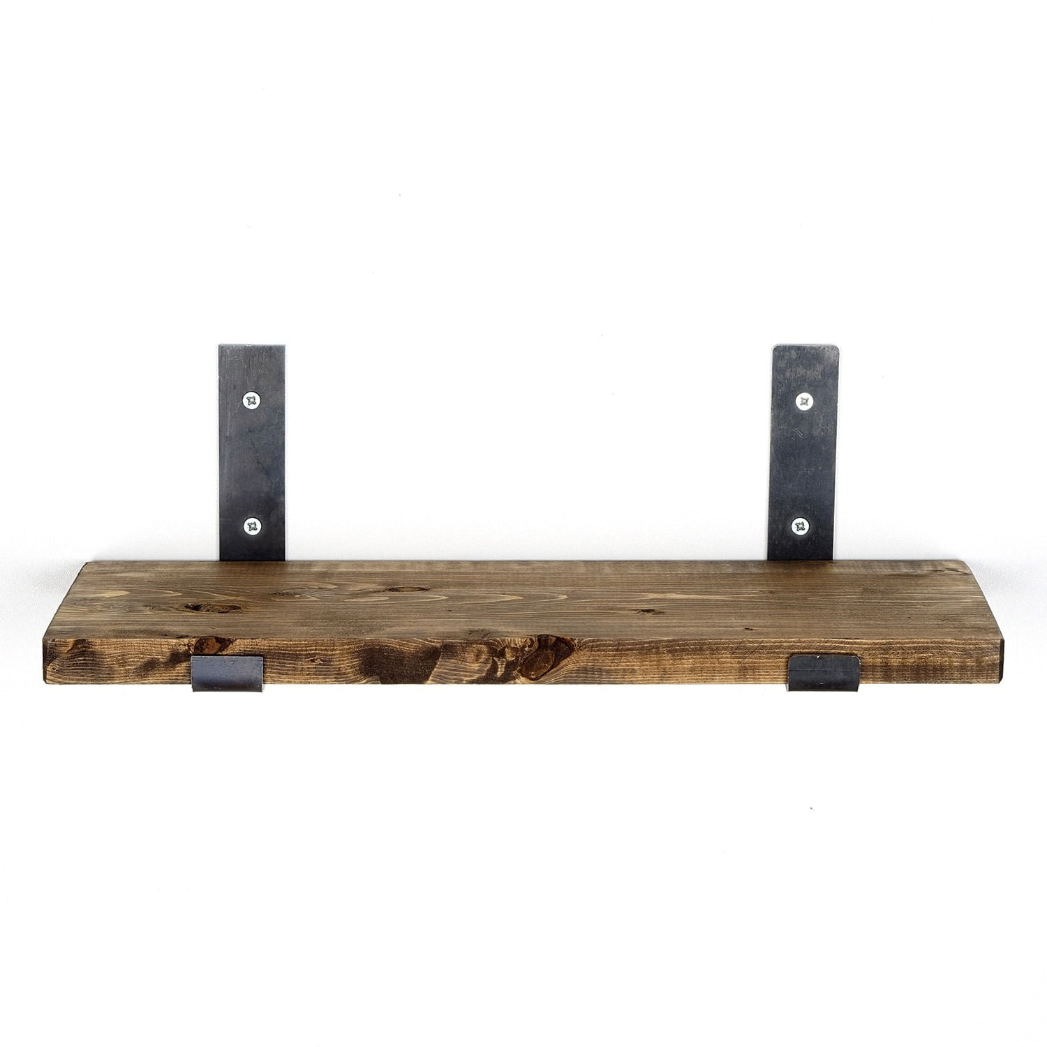 Raft de perete decorativ, Hanah Home, lemn de molid, negru si nuc, 40x16x14 cm — imaginea 2