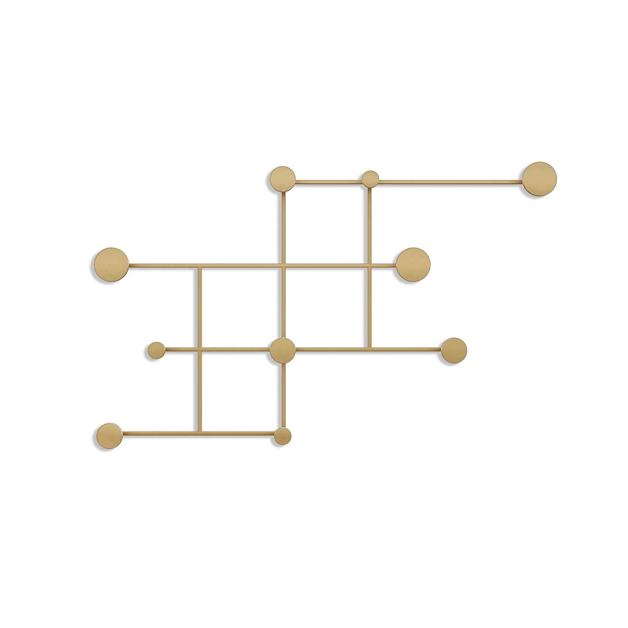Cuiere de perete, Wallxpert, metal, auriu, 112x64x10 cm