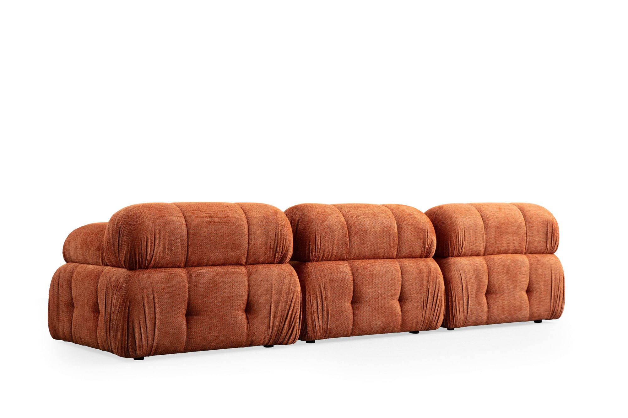 Canapea 3 locuri, Atelier Del Sofa, lemn de fag si pal, portocaliu, 290x95x75 cm — imaginea 6