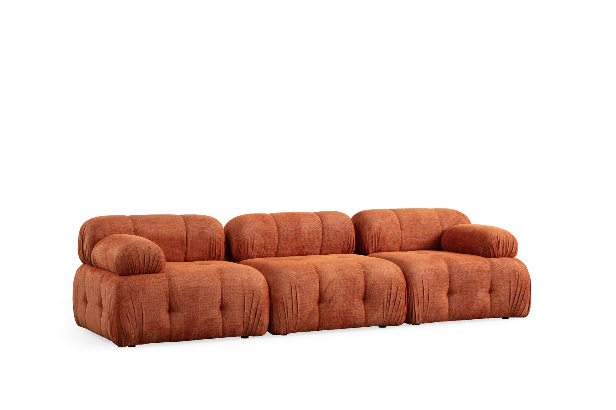Canapea 3 locuri, Atelier Del Sofa, lemn de fag si pal, portocaliu, 290x95x75 cm — imaginea 7