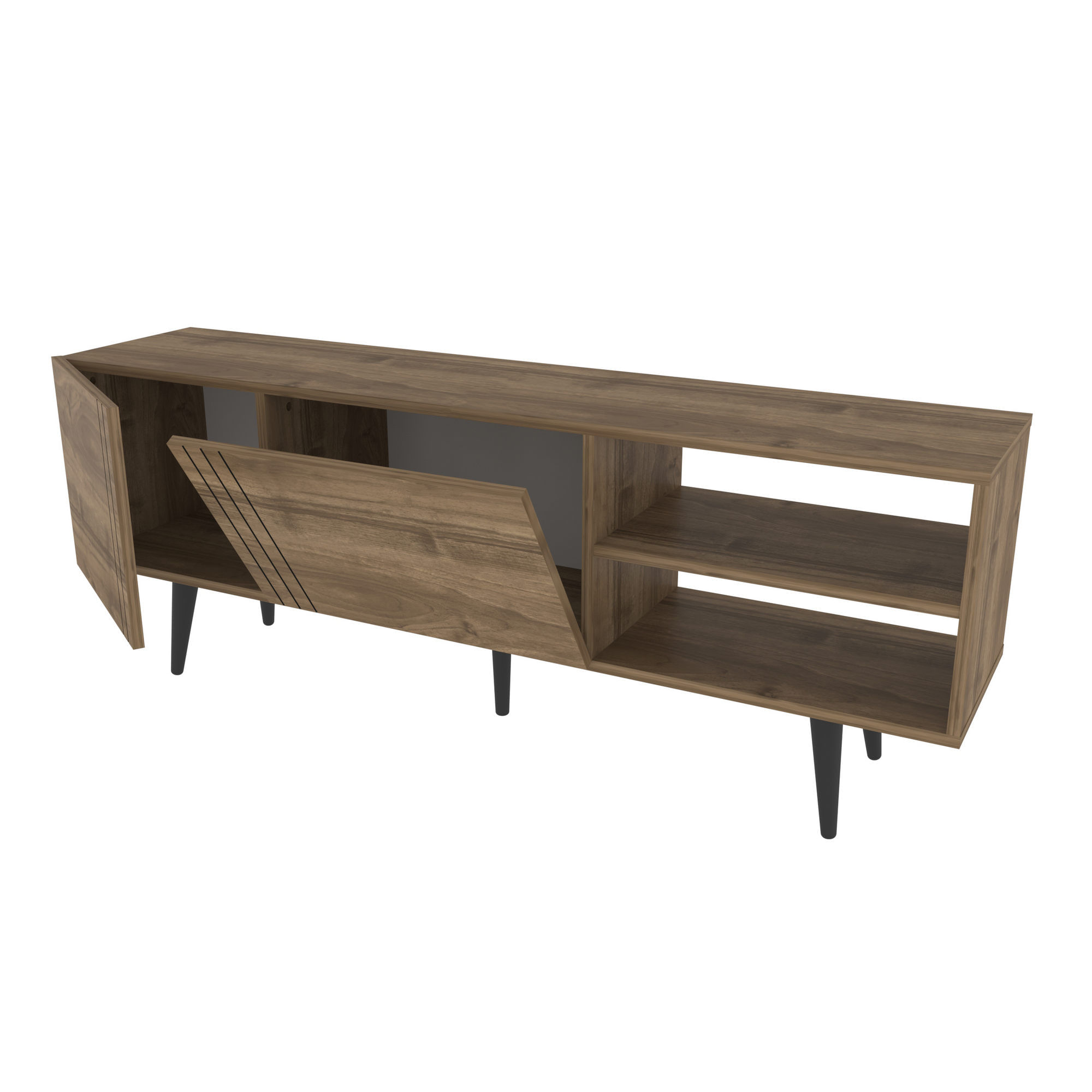 Comoda tv, Hanah Home, pal melaminat, nuc, 160x35x38.6 cm — imaginea 2