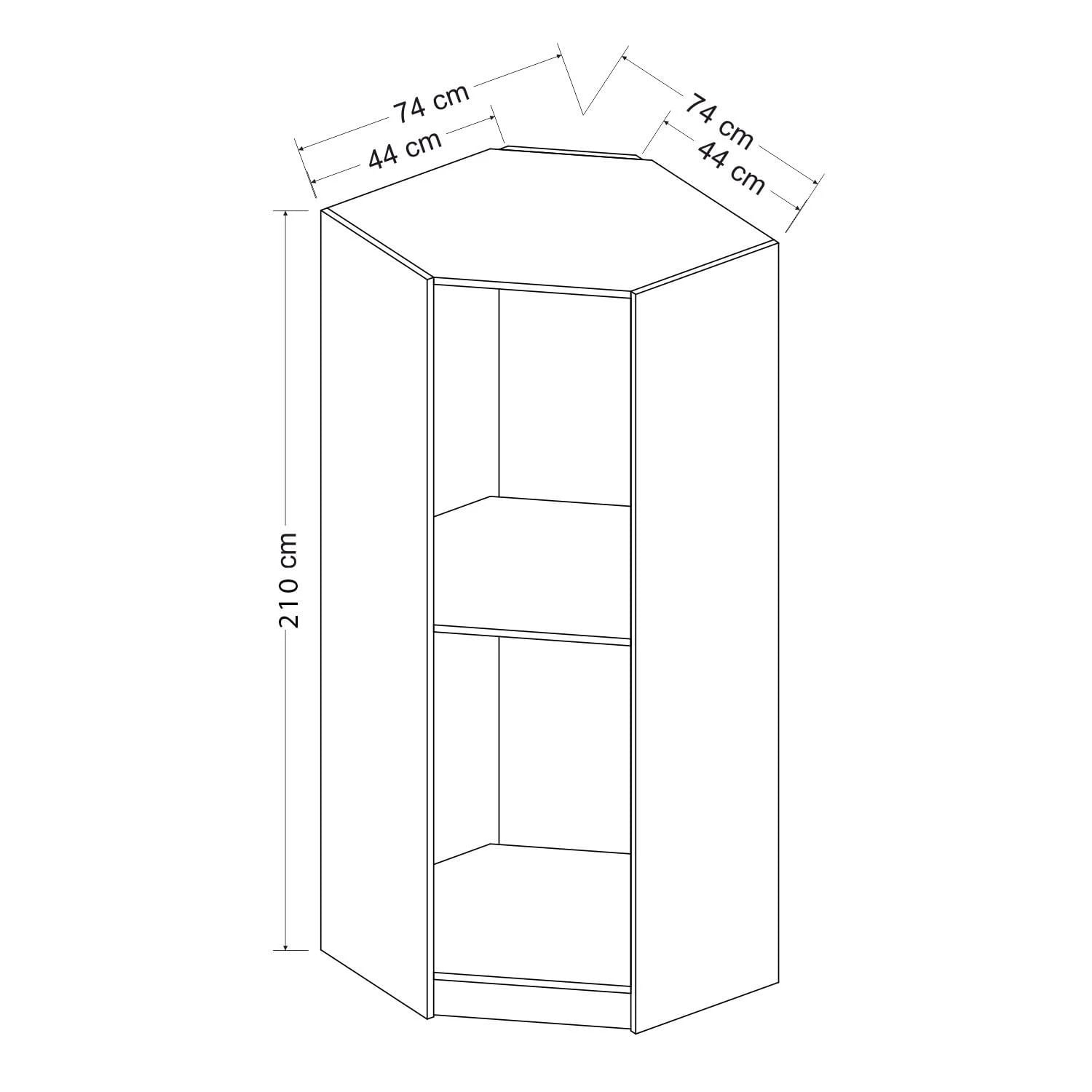 Sifonier, Hanah Home, pal melaminat, antracit, 74x52x210 cm