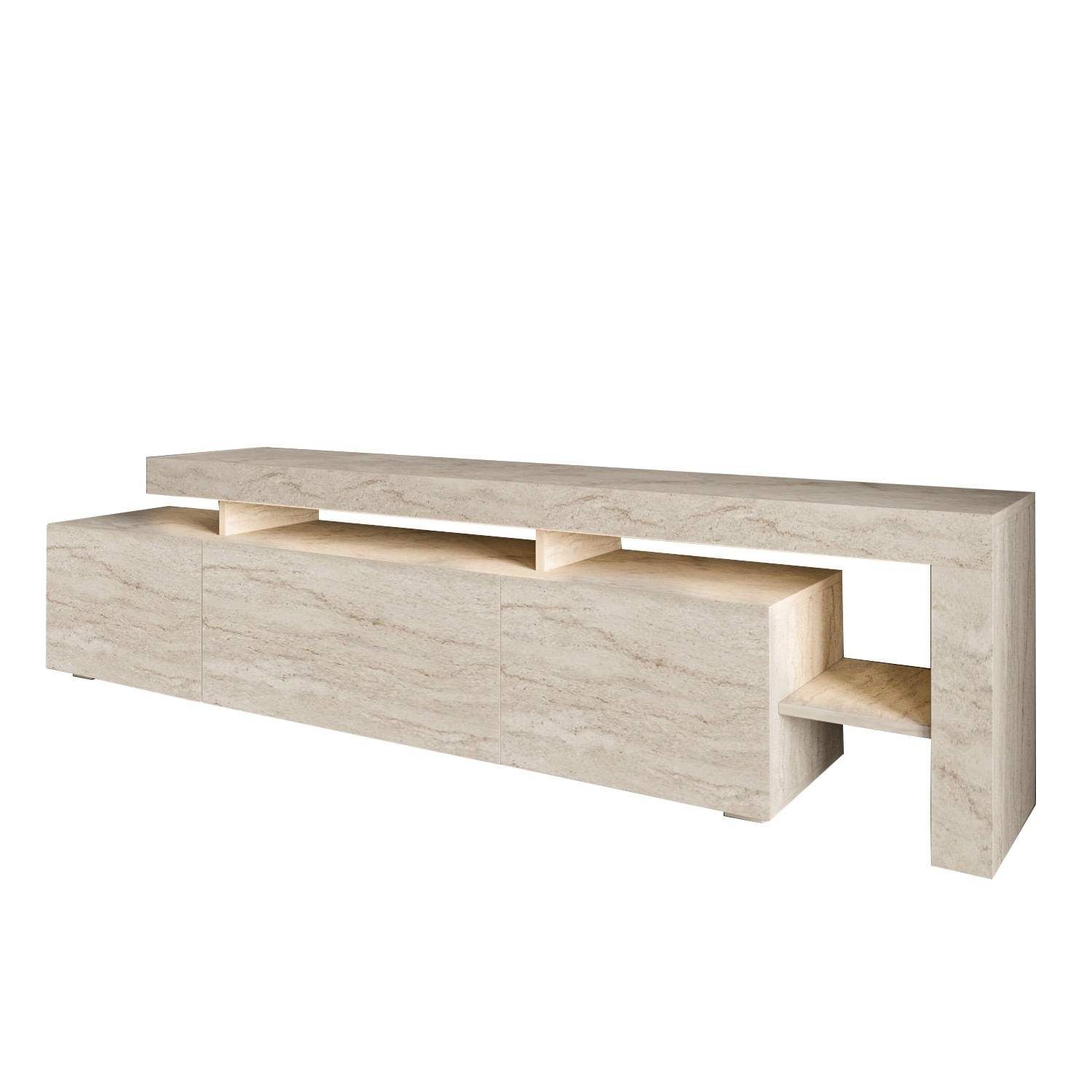 Comoda tv, Hanah Home, pal melaminat, travertin, 192x37x53 cm