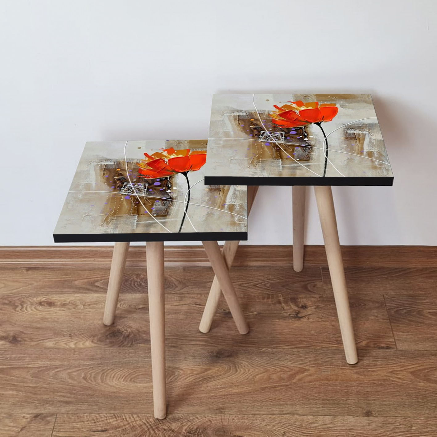Set masute de cafea, Hanah Home, mdf, multicolor, 35x35x47 cm, 481LNA2541