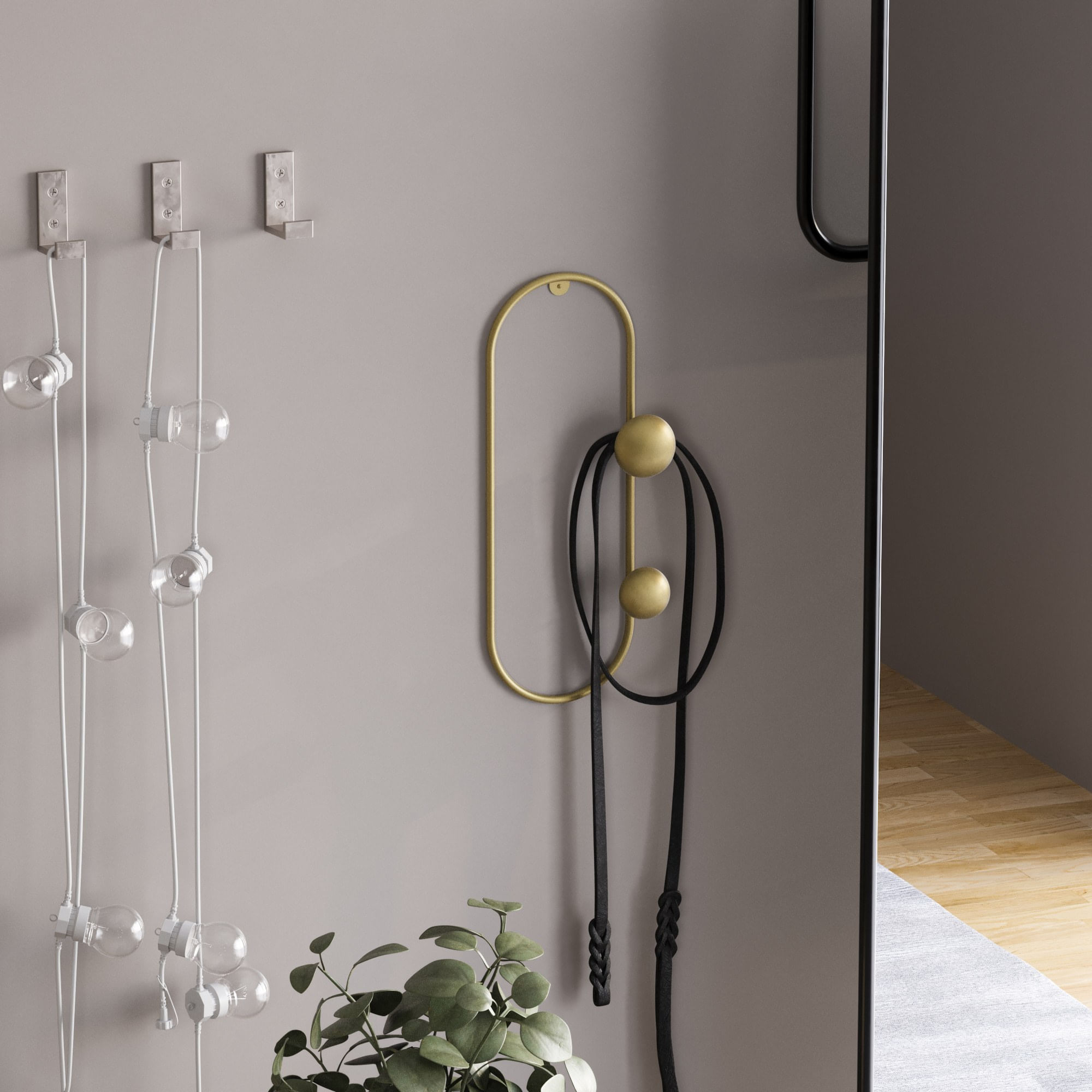 Carlig de perete, Wallxpert, metal, auriu, 17x7x41 cm — imaginea 4