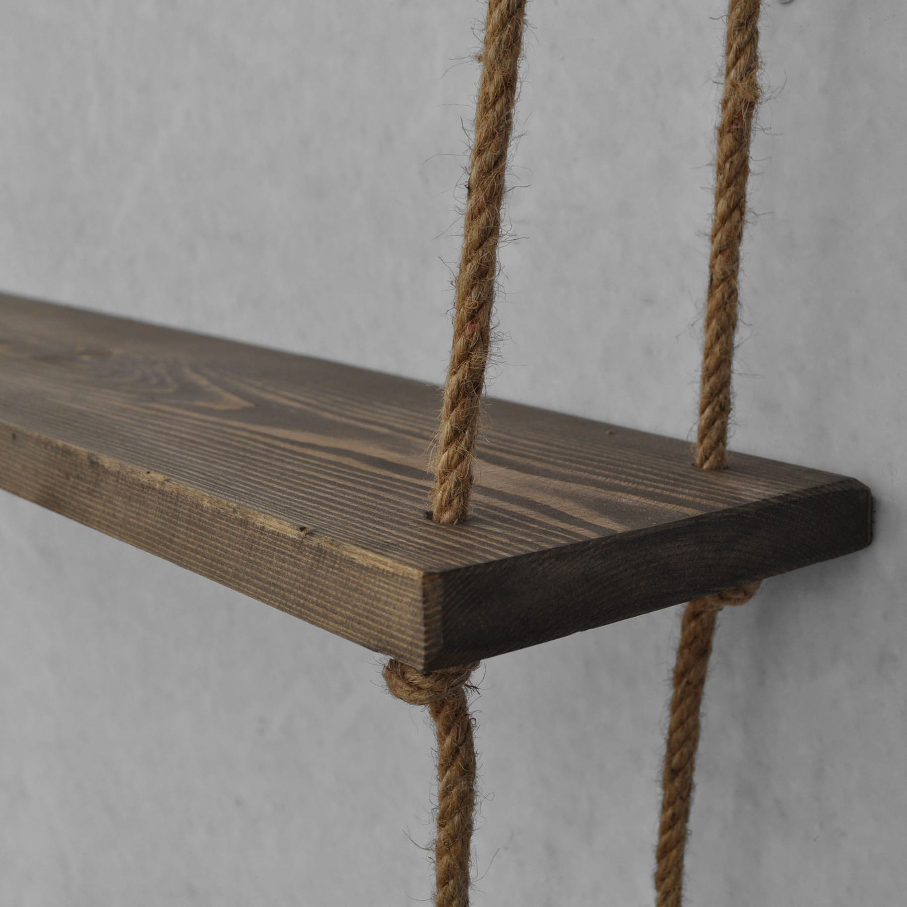 Raft de perete, Hanah Home, lemn de molid, nuc, 60x60x14 cm — imaginea 2