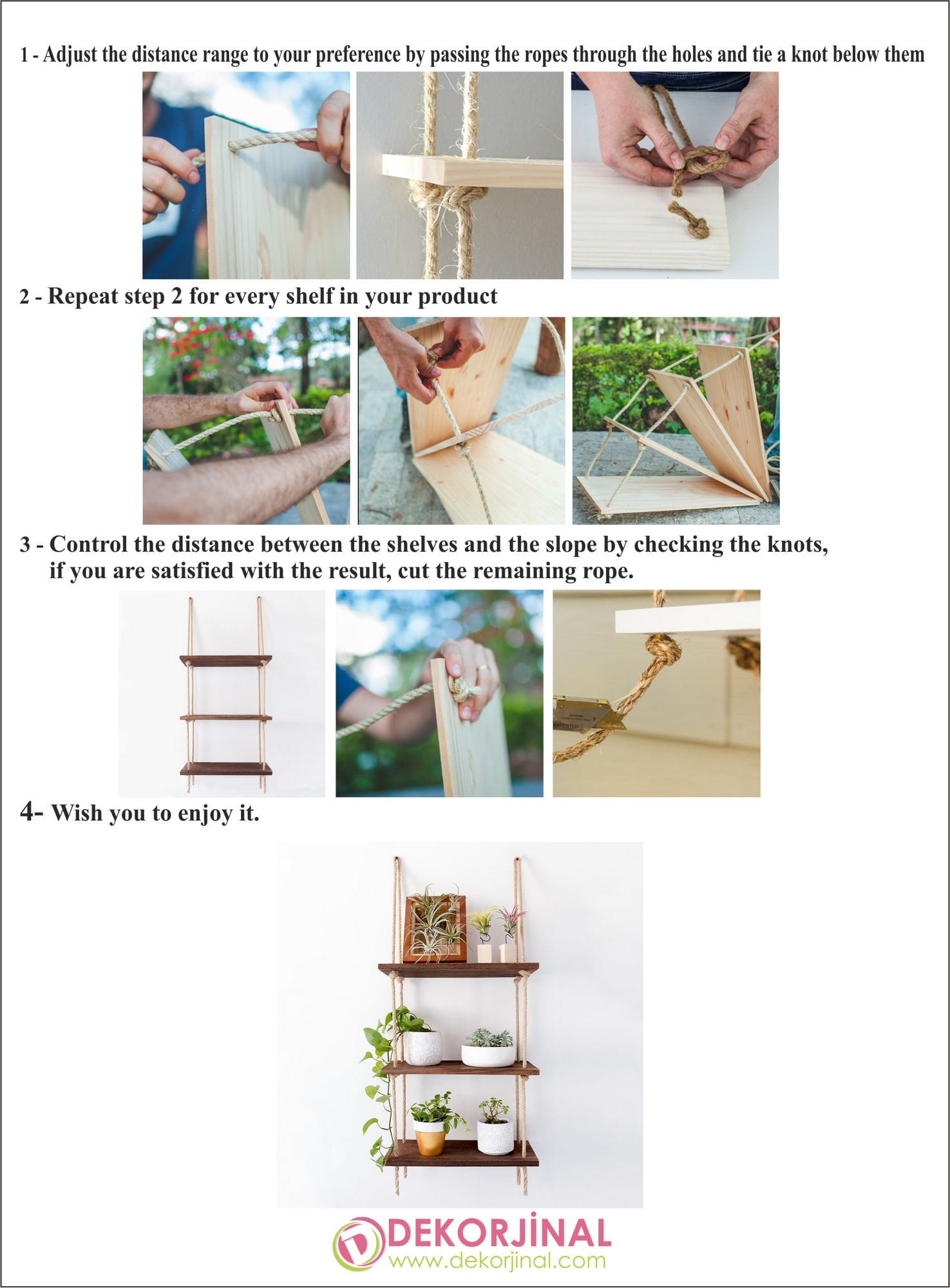 Raft de perete, Hanah Home, lemn de molid, nuc, 60x60x14 cm — imaginea 4