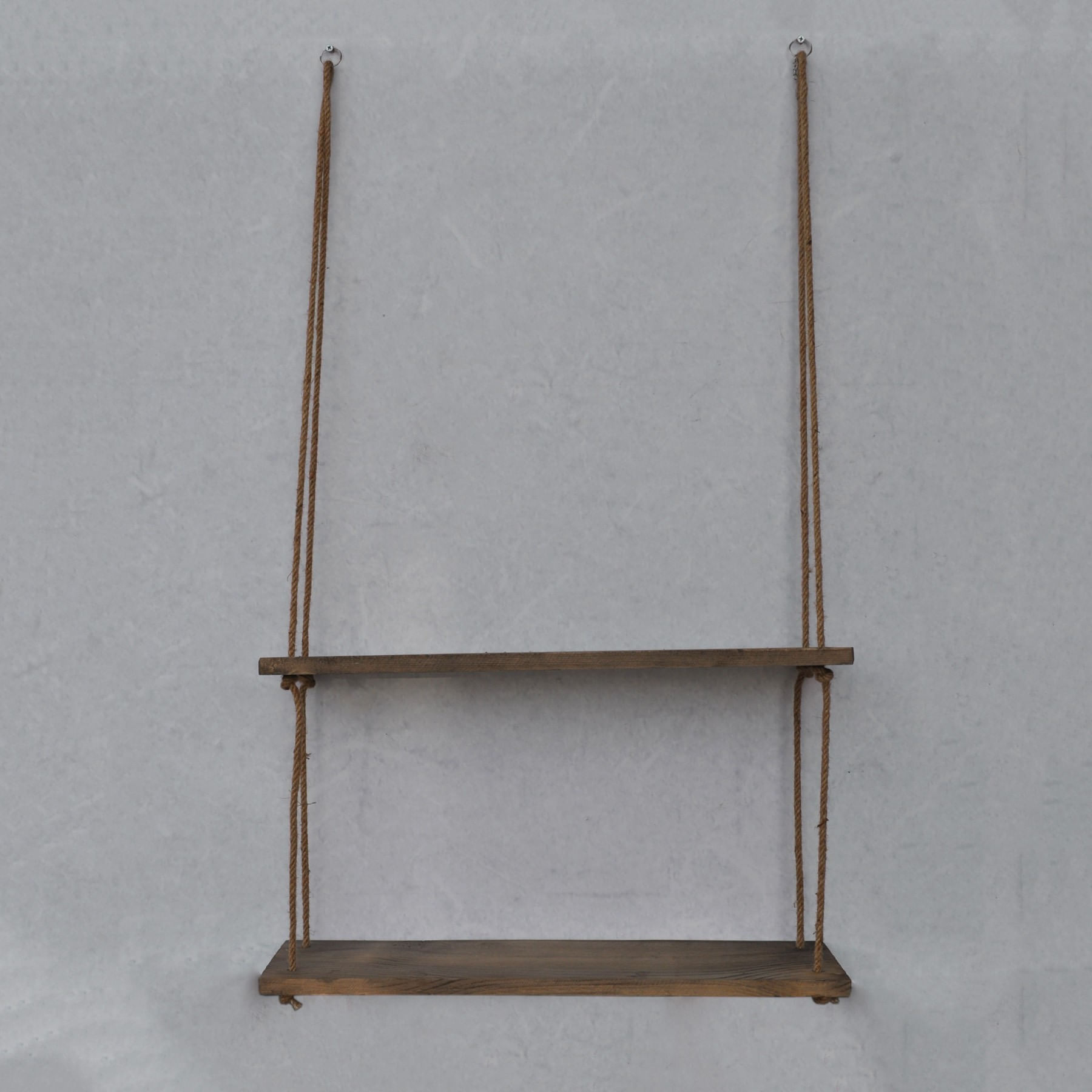 Raft de perete, Hanah Home, lemn de molid, nuc, 60x60x14 cm — imaginea 5