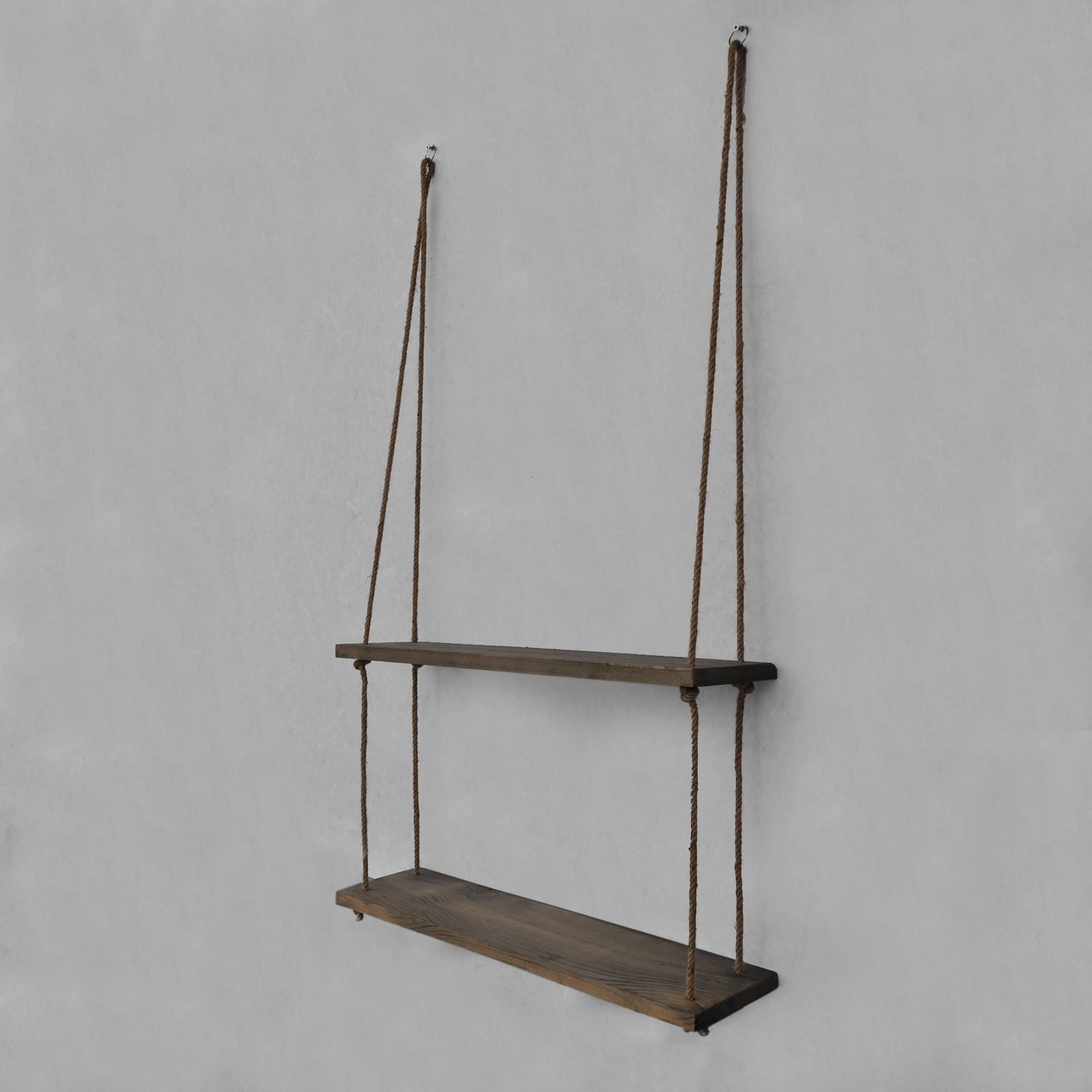 Raft de perete, Hanah Home, lemn de molid, nuc, 60x60x14 cm — imaginea 6