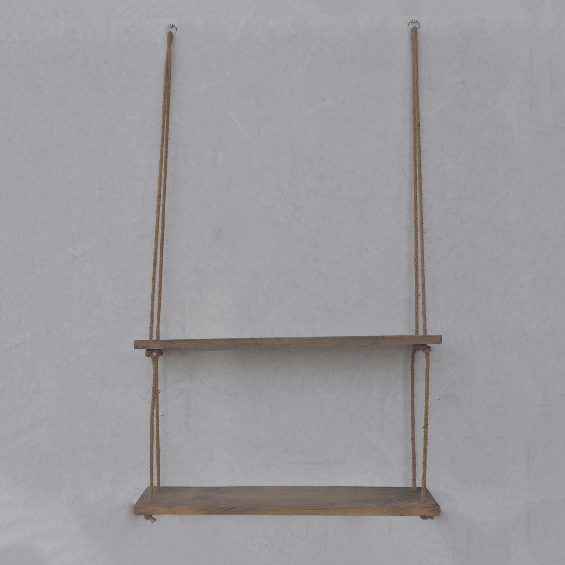 Raft de perete, Hanah Home, lemn de molid, nuc, 60x60x14 cm — imaginea 8