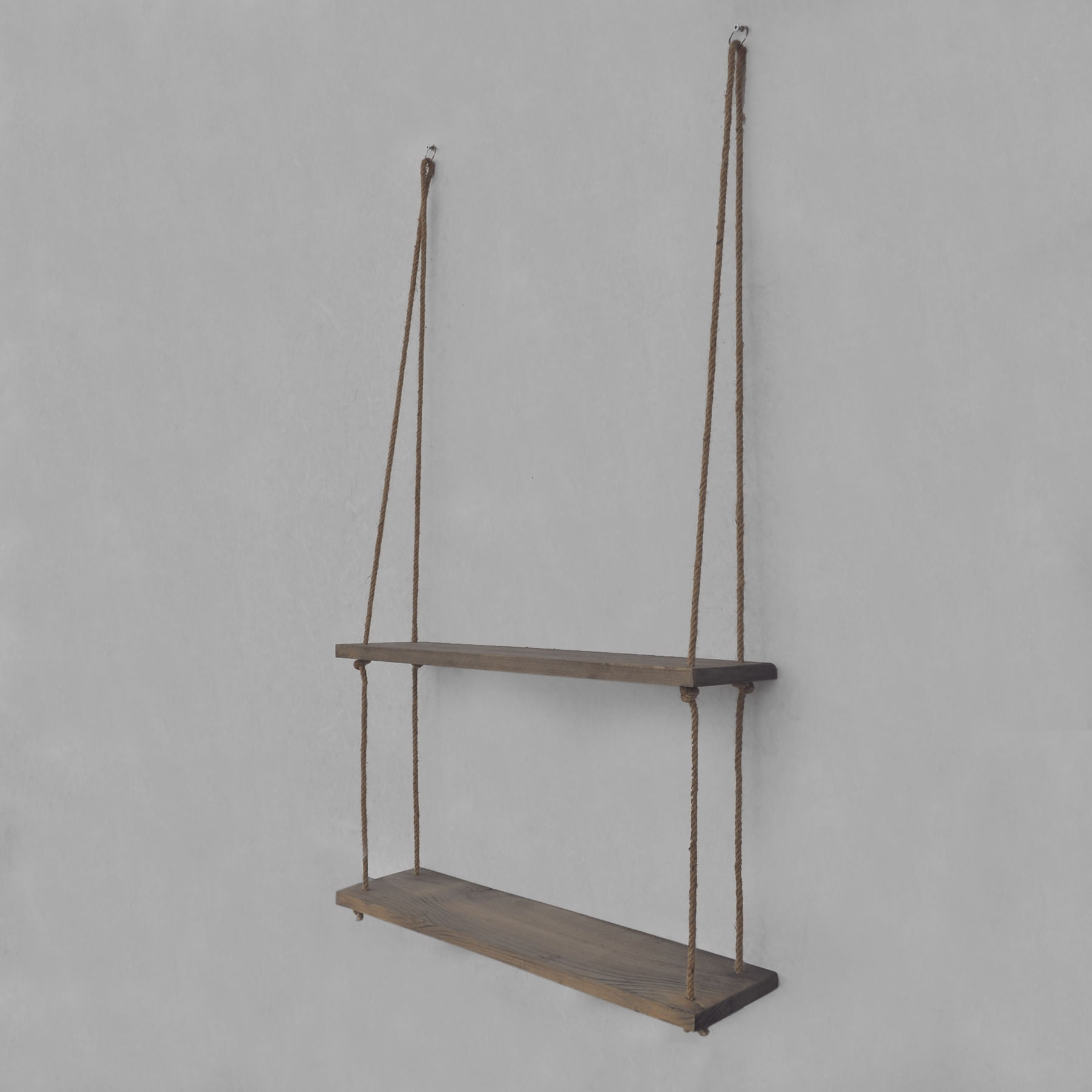 Raft de perete, Hanah Home, lemn de molid, nuc, 60x60x14 cm — imaginea 9