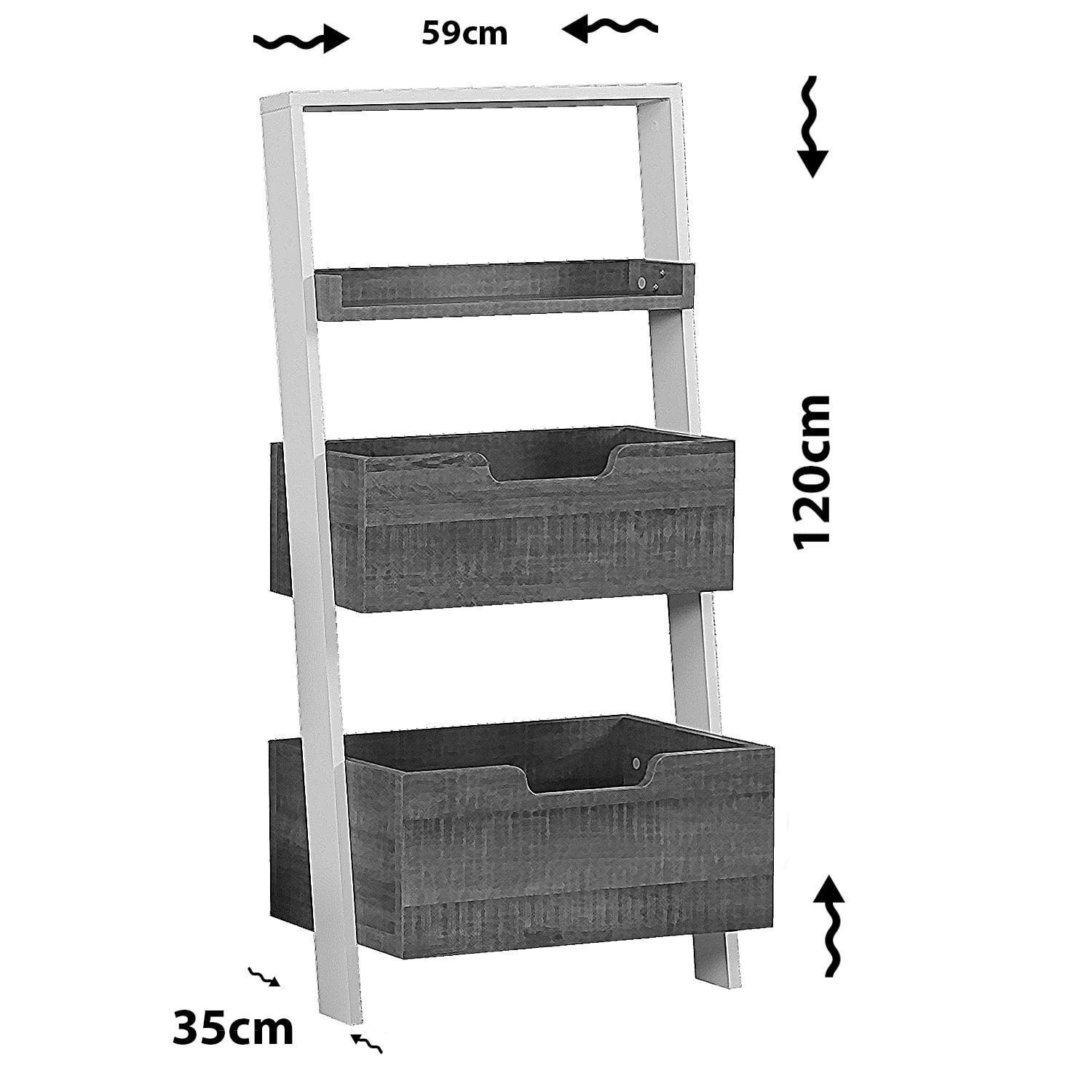 Raft de carti, Hanah Home, pal melaminat, stejar deschis, 59x35x120 cm — imaginea 3