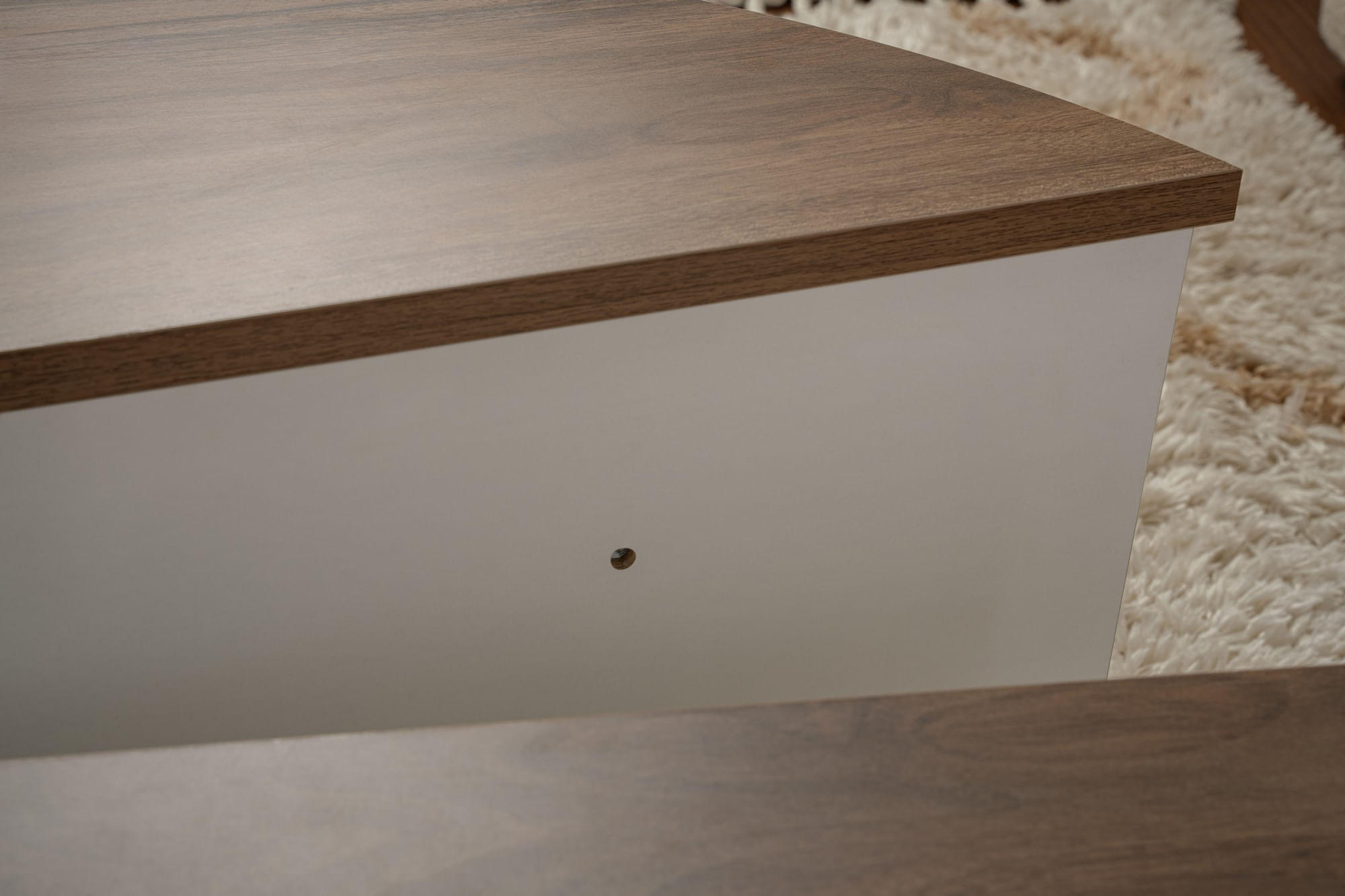 Masuta de cafea, Hanah Home, pal melaminat, nuc si alb, 90x60x30 cm — imaginea 3