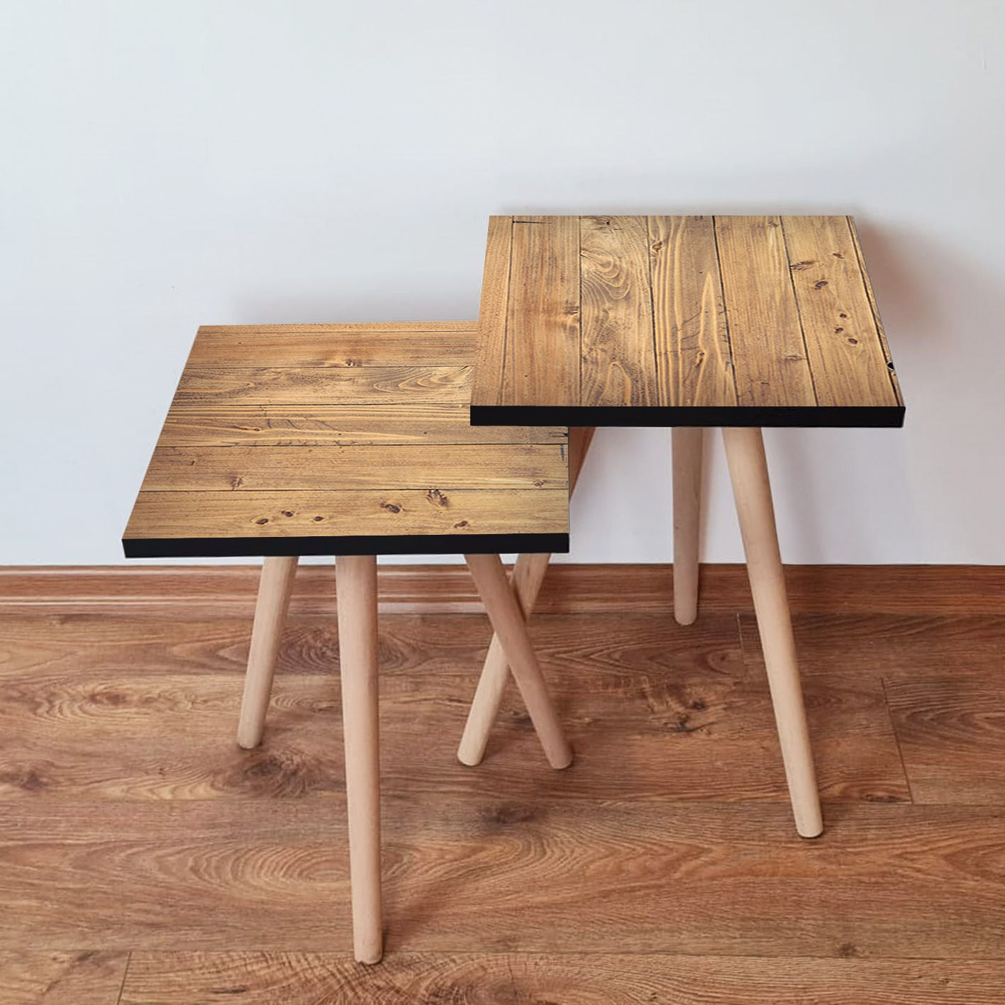 Set masute de cafea, Hanah Home, mdf, camel, 35x47x35 cm, set 2 piese, 481LNA2597