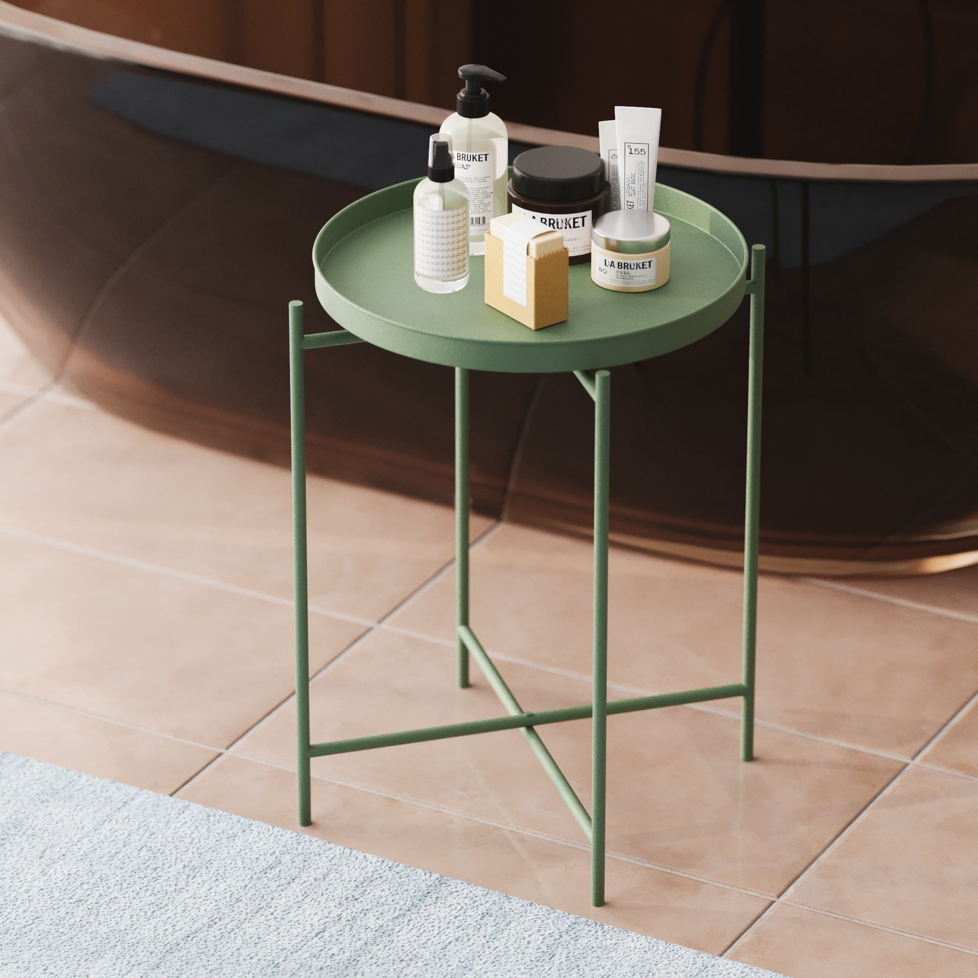 Masuta de cafea, Hanah Home, metal, verde, 46x46x56 cm, 491CRT1143 — imaginea 4